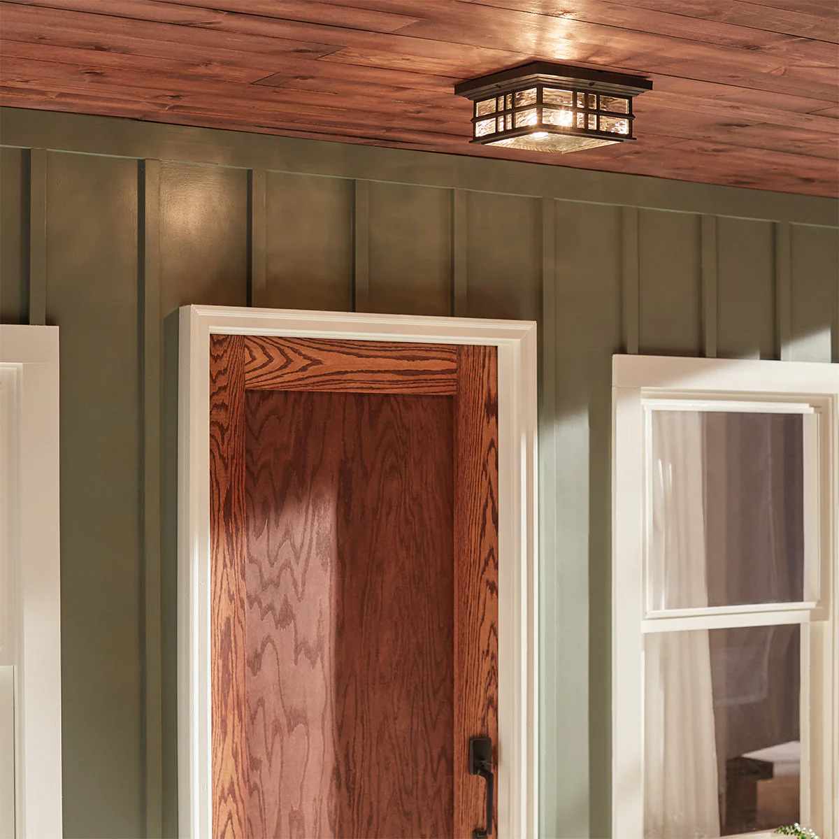Beacon Square 2Lt Flush Mount – Olde Bronze/White Finish - Image 5