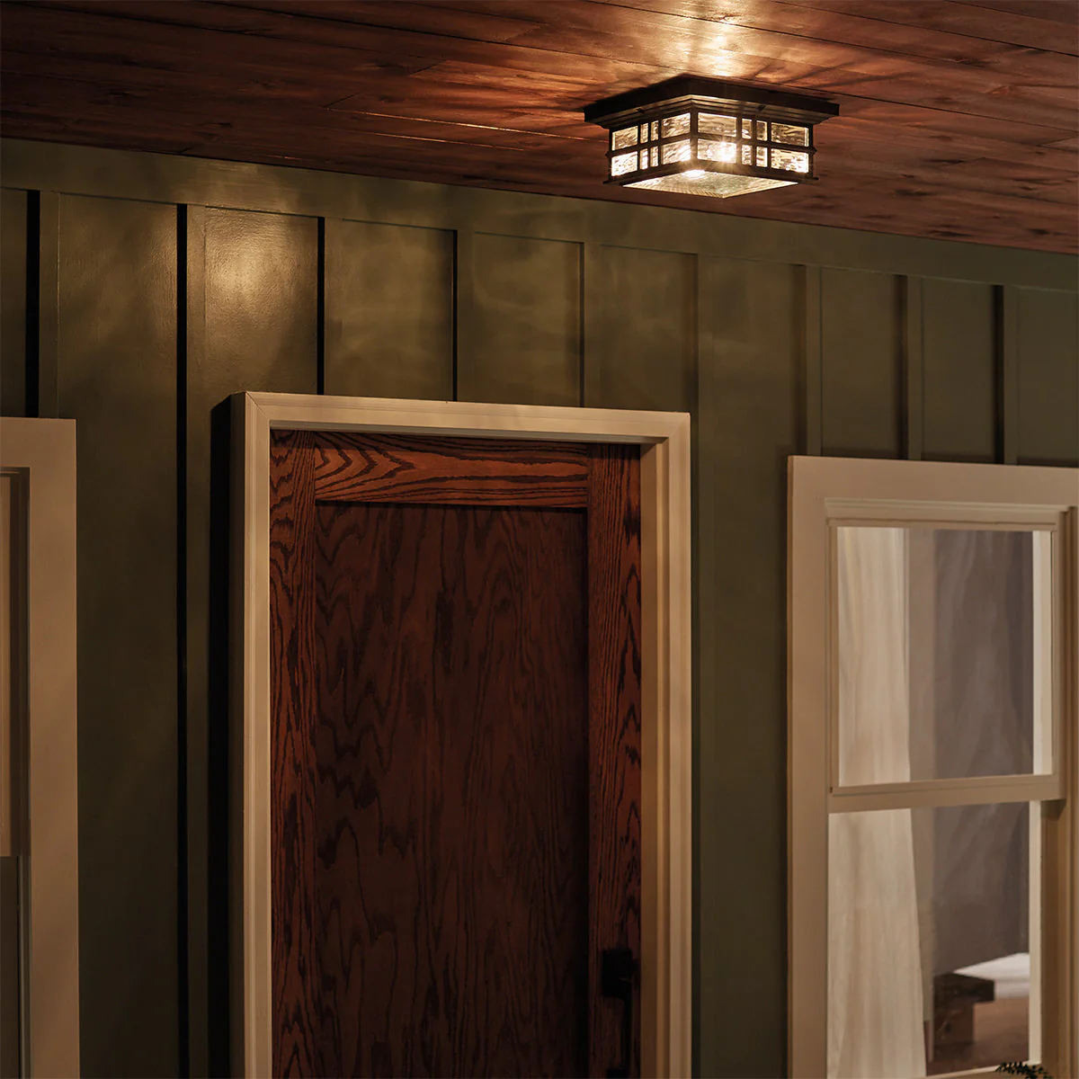 Beacon Square 2Lt Flush Mount – Olde Bronze/White Finish - Image 6