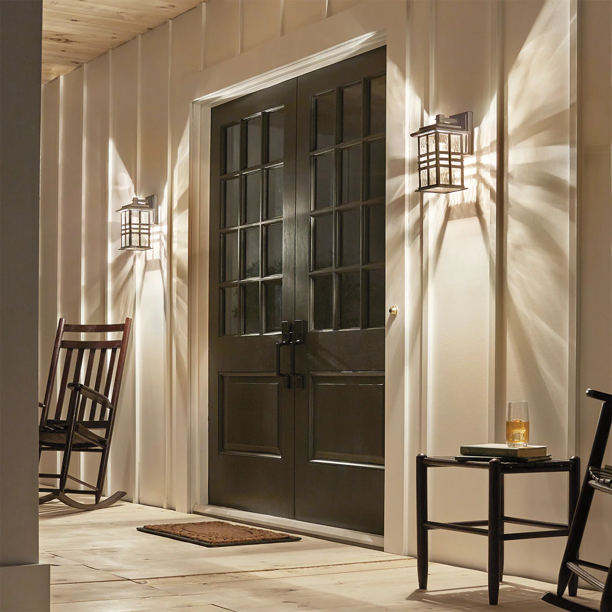 Beacon Square Small/Medium Wall Lantern – Olde Bronze/White Finish - Image 5