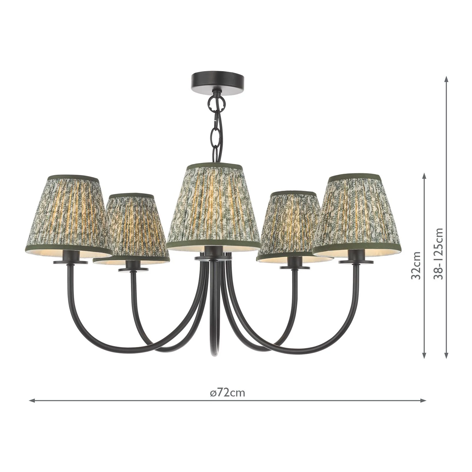 Becca 5 Light Ceiling Light - Matt Black With Different Shades - Image 5