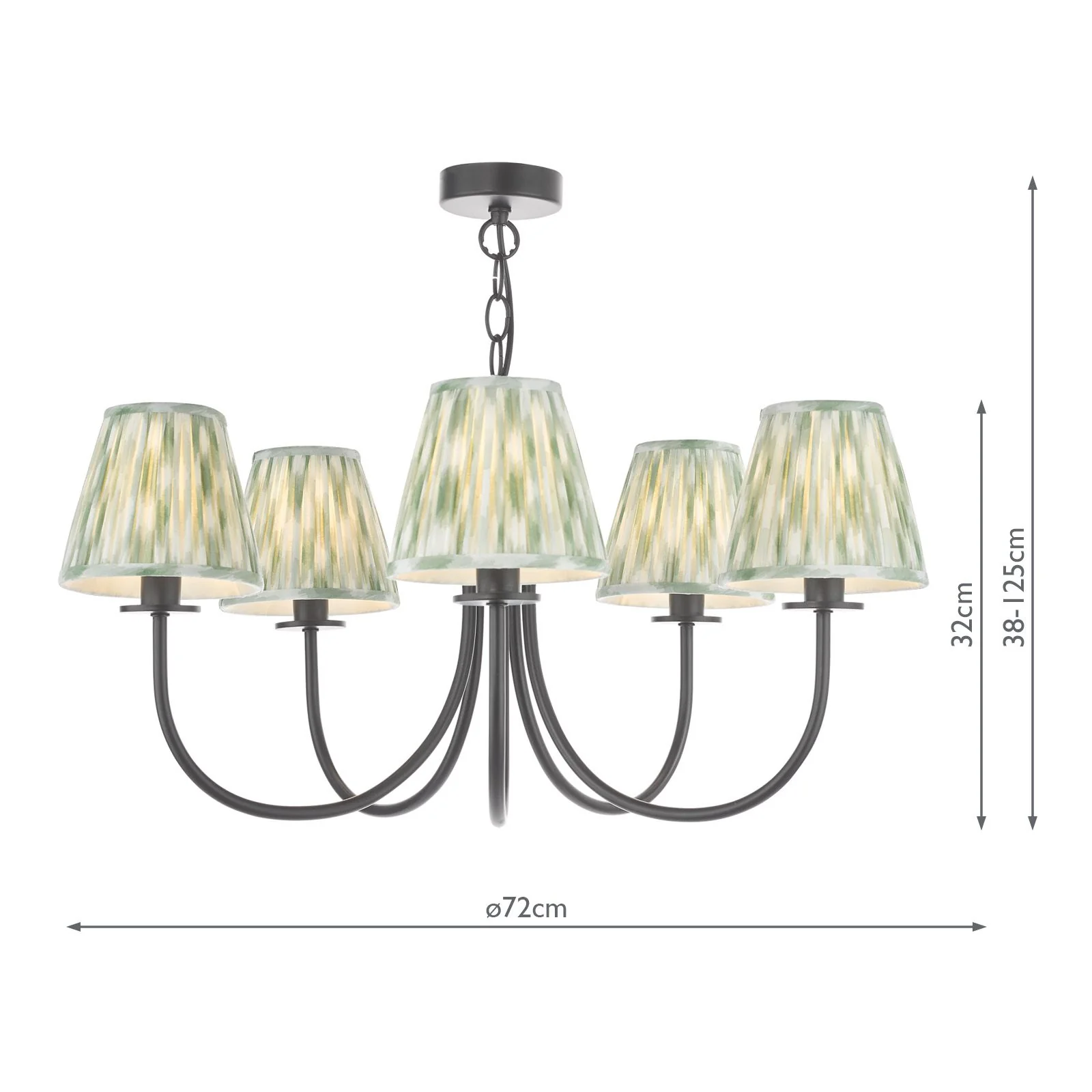Becca 5 Light Ceiling Light - Matt Black With Different Shades - Image 8
