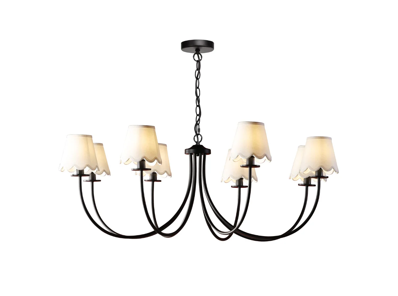Becca 8 Light Ceiling Light- Matt Black With Green Shades - Image 8