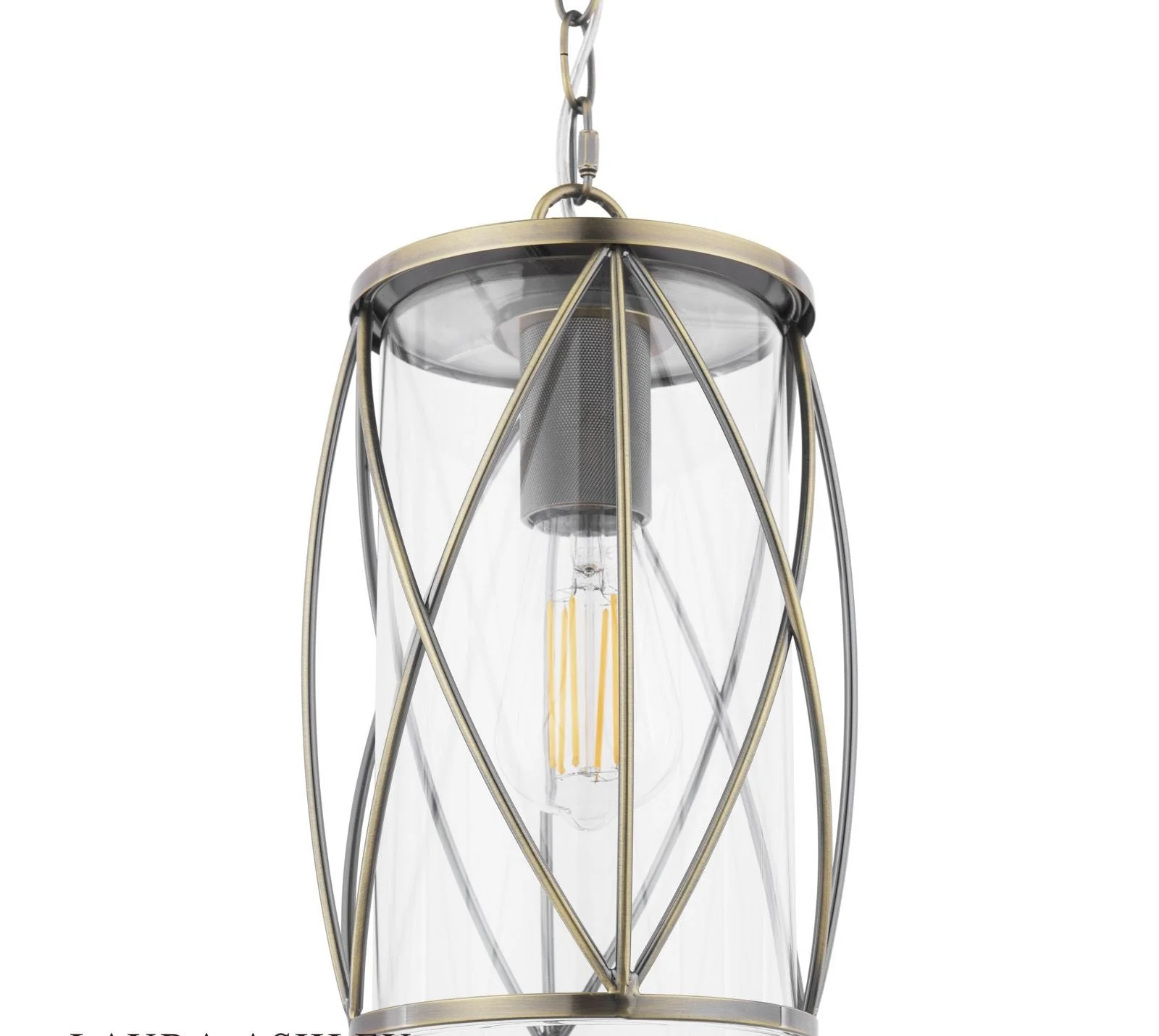 Beckworth Ceiling Lantern Antique Brass and Glass - Image 2