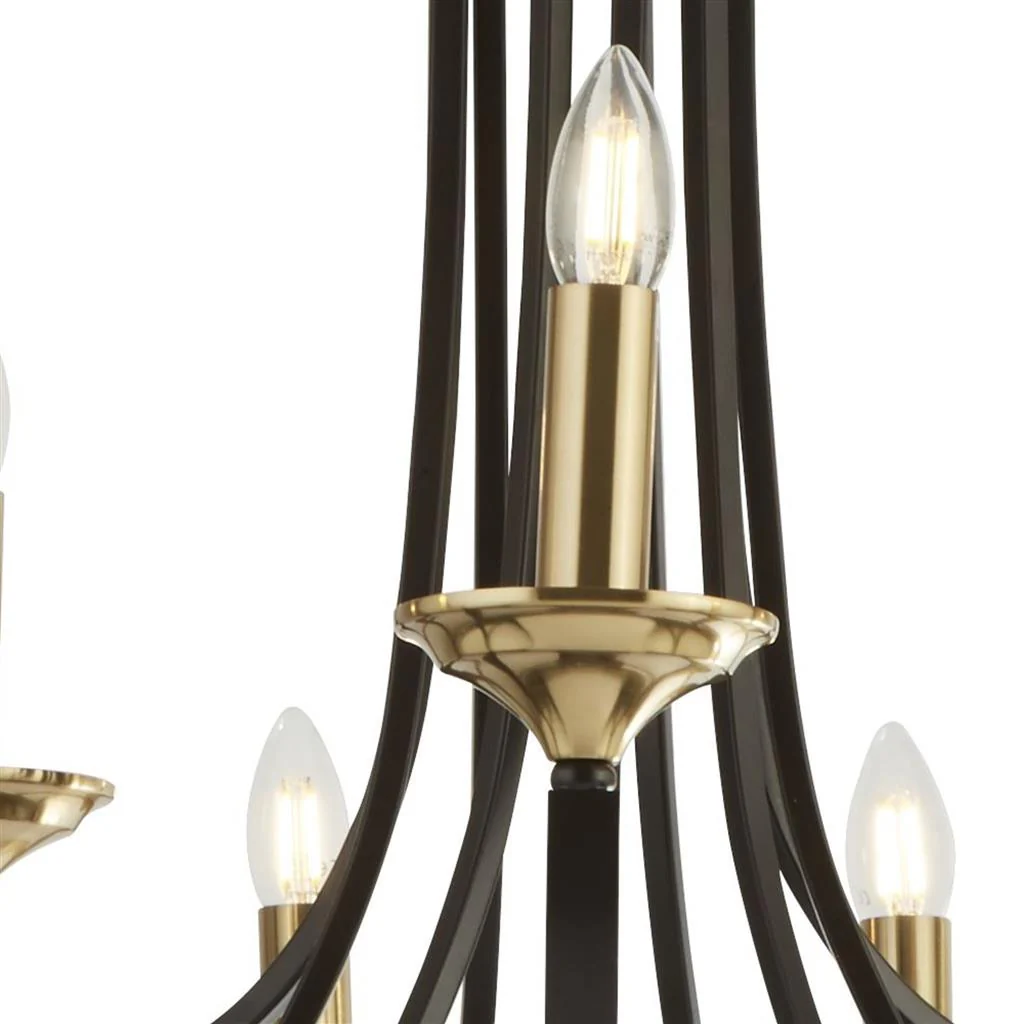 Belfry 5/9 Lt Multi-Arm Pendant - Dark Bronze & Brass - Image 4