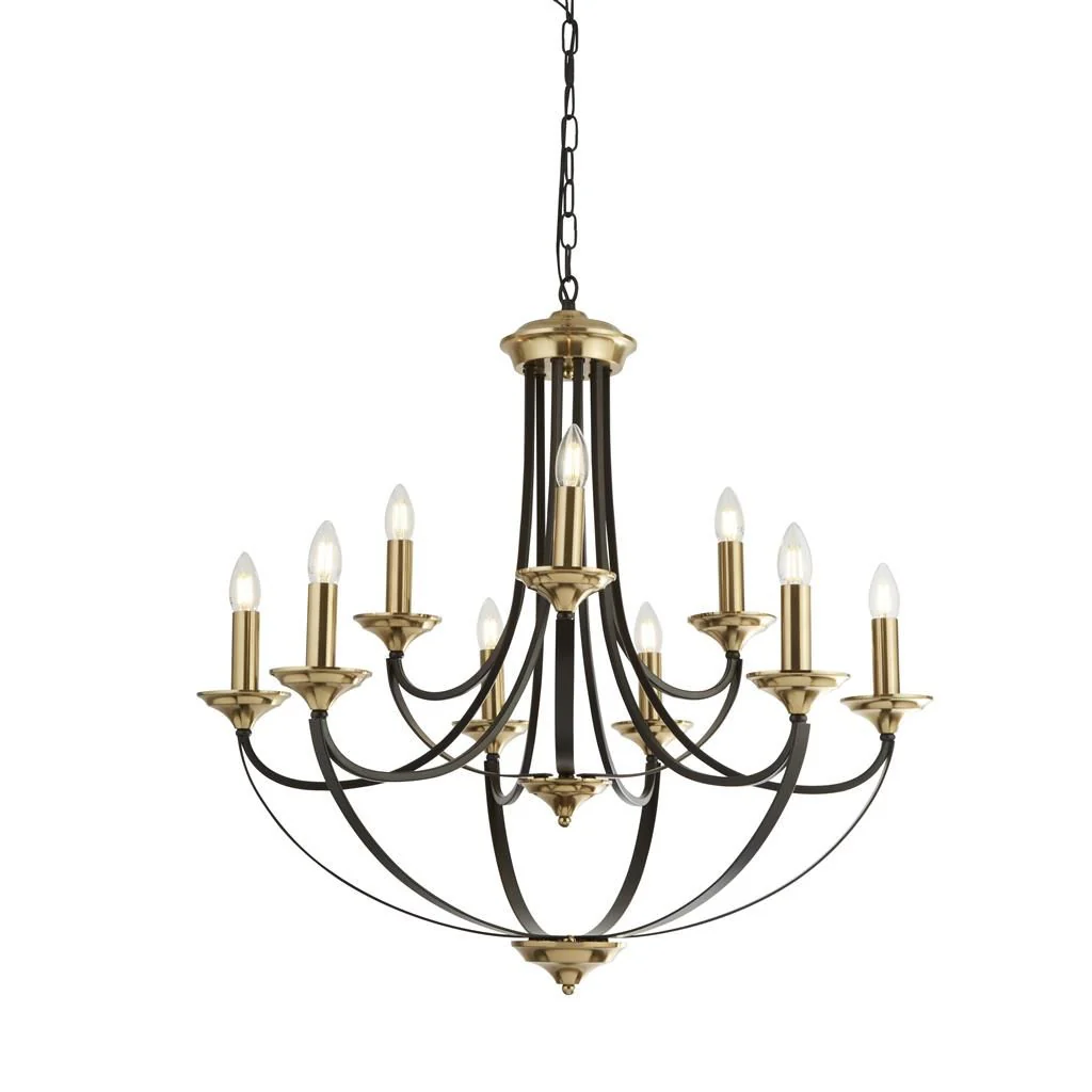 Belfry 5/9 Lt Multi-Arm Pendant - Dark Bronze & Brass - Image 5