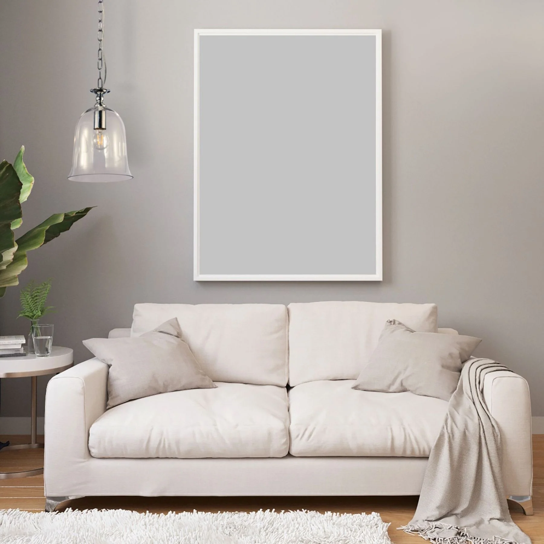 Bell 1 Light Clear Glass Pendant Polished Chrome - Image 3