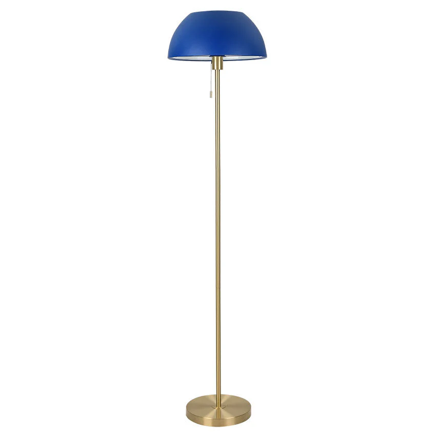 Bella Brass Floor Lamp C/W Dome Shade E27 In Various Finishes - Image 2