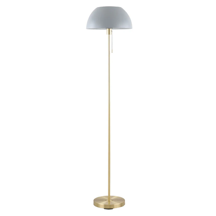 Bella Brass Floor Lamp C/W Dome Shade E27 In Various Finishes - Image 4