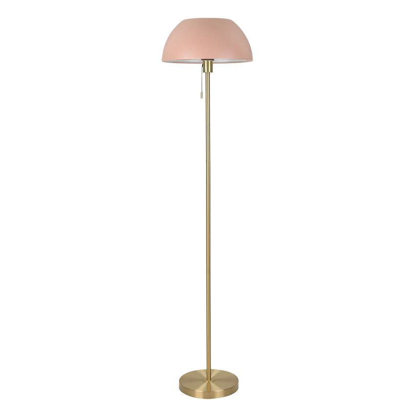 Bella Brass Floor Lamp C/W Dome Shade E27 In Various Finishes - Image 5
