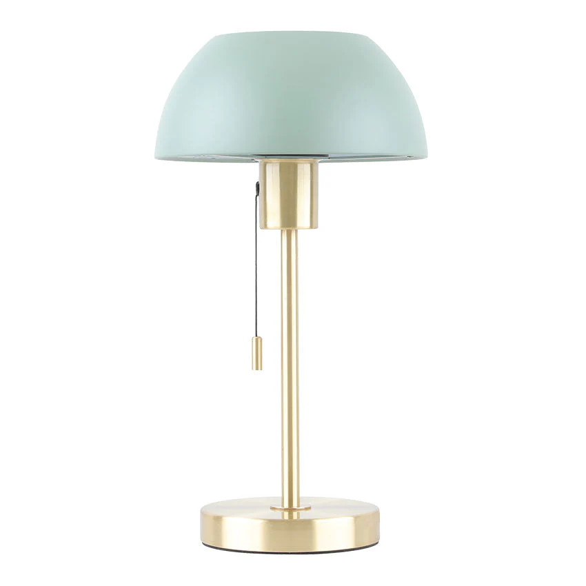 Bella Satin Brass Table Lamp C/W Dome Shade E27 In Various Finish - Image 3