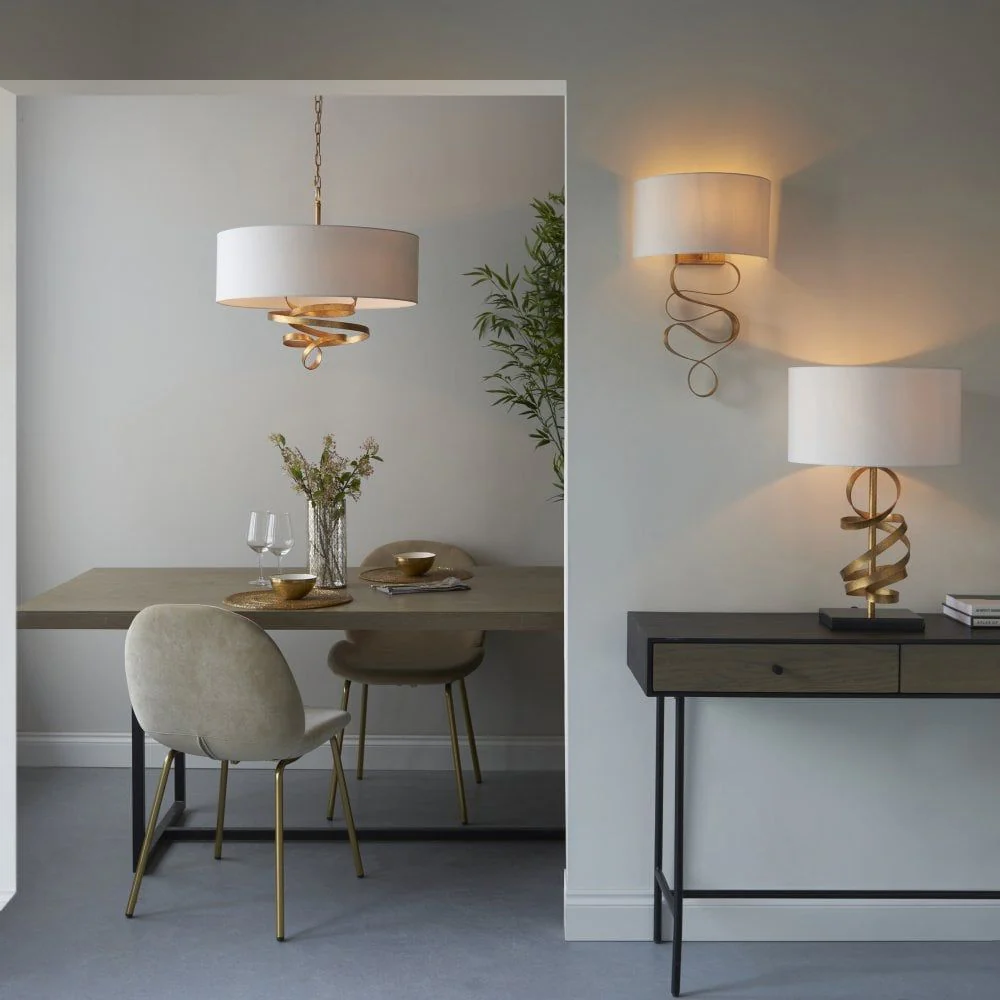 Bella Table Lamp Gold Leaf Finish - Image 2
