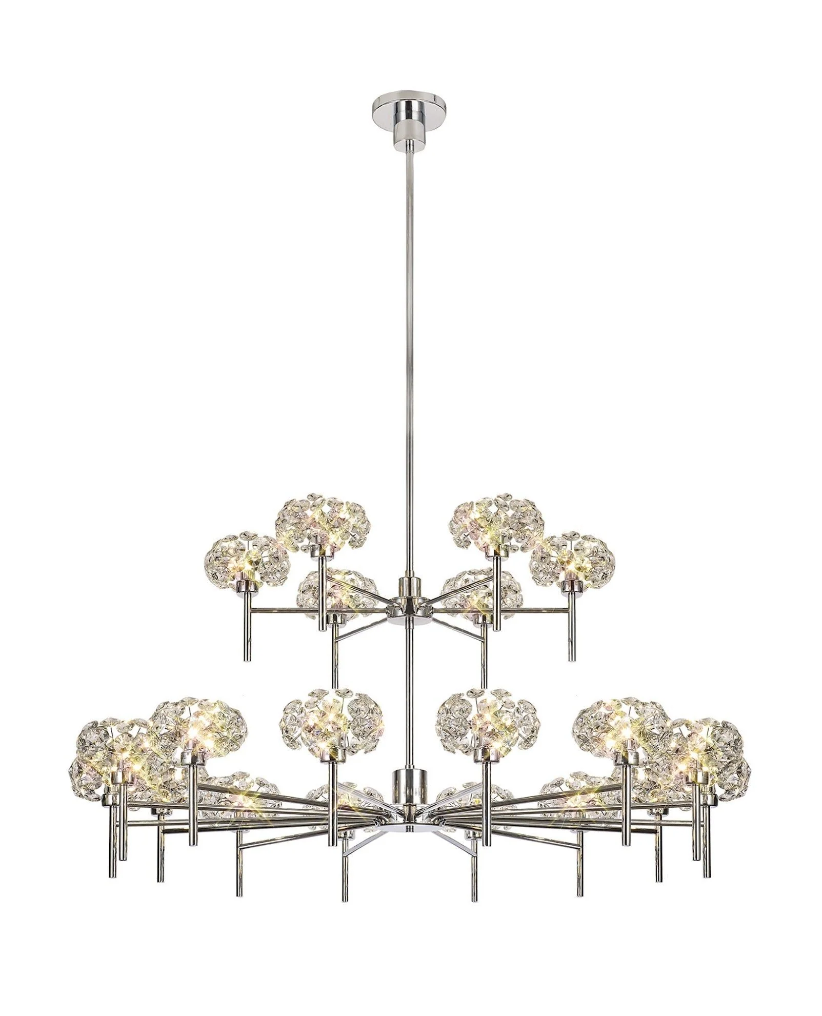 Bellagio 20 Light 2-Tier Light With Polished Chrome And Crystal Shade