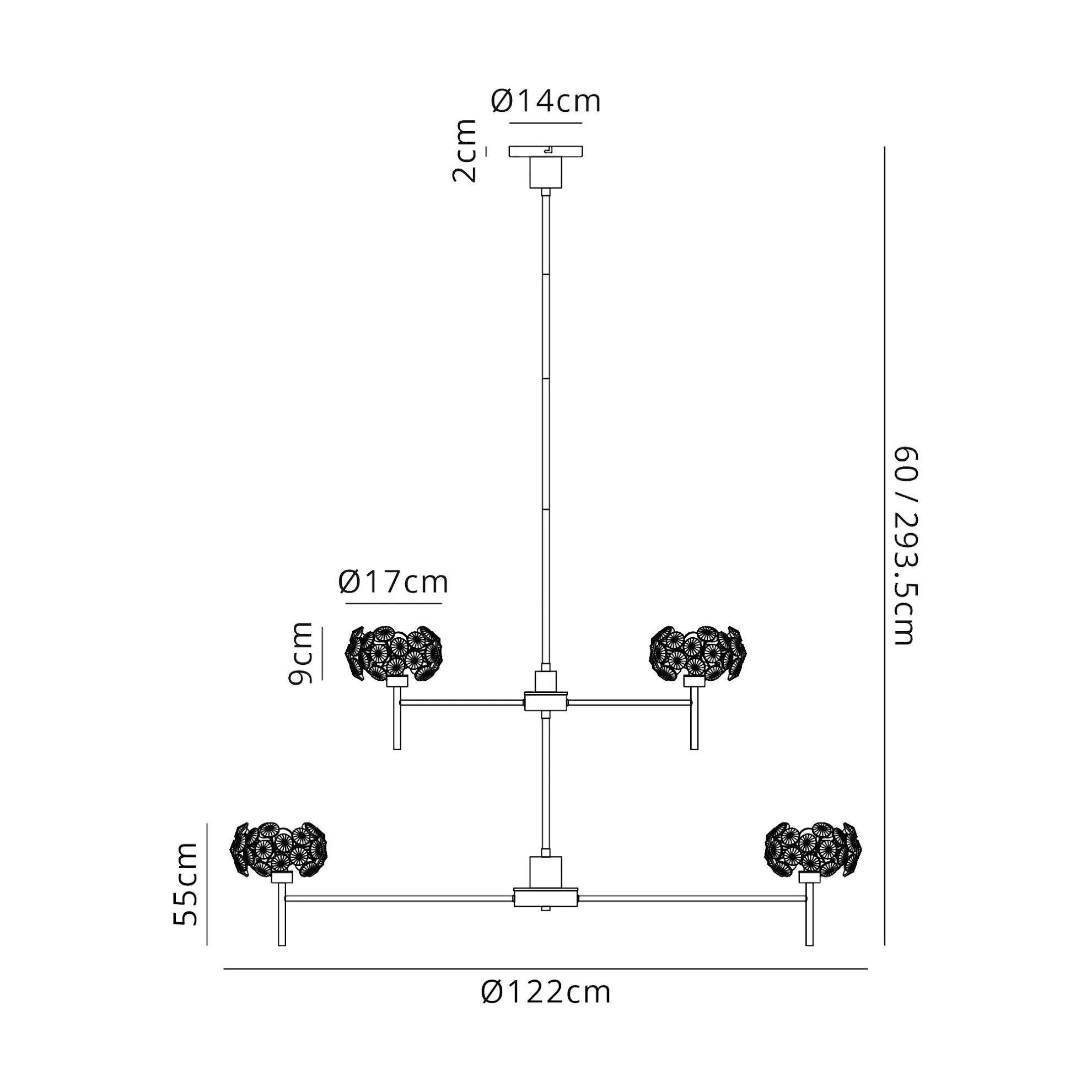 Bellagio 20 Light 2-Tier Light With Polished Chrome And Crystal Shade - Image 3