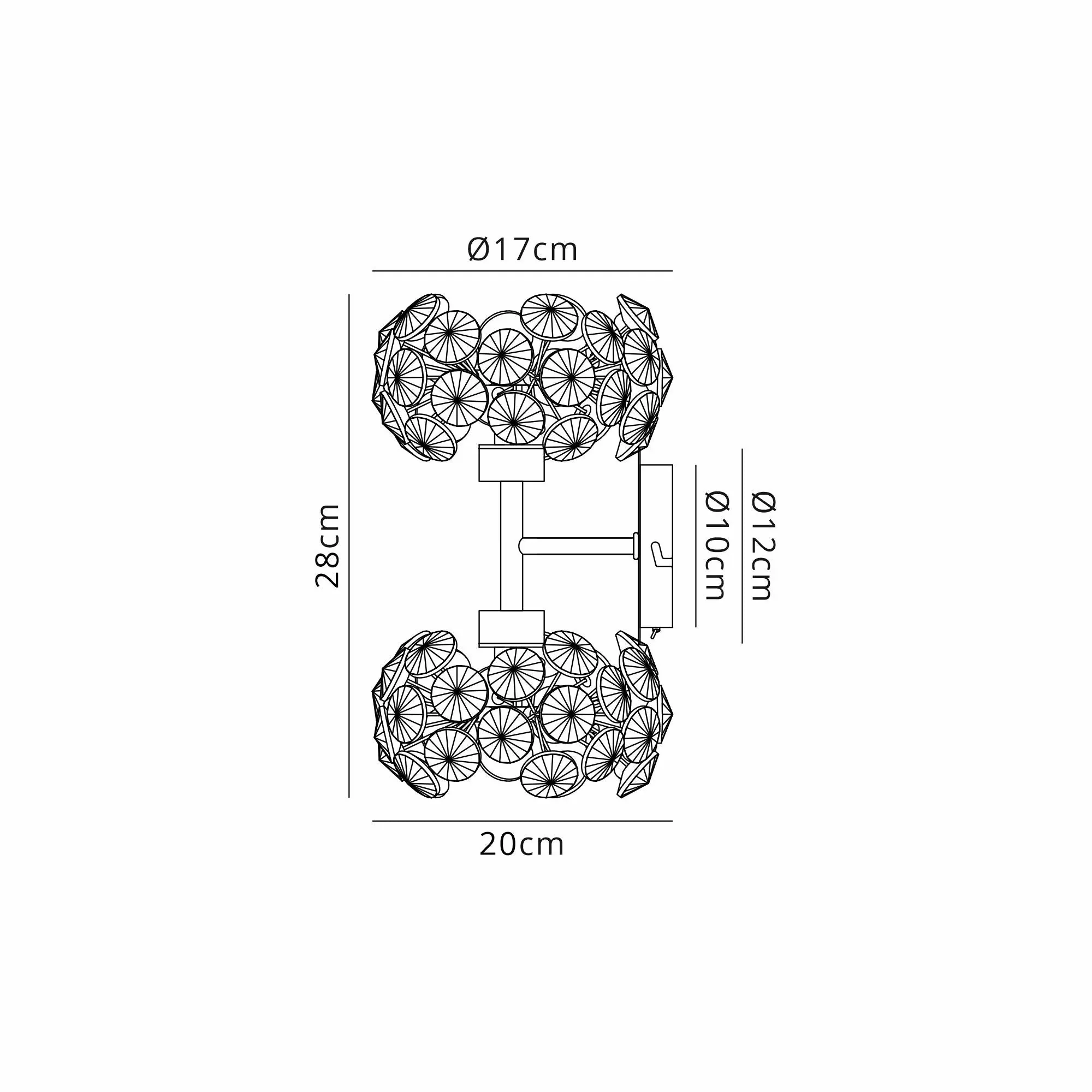Bellagio 2Lt Up/Down Wall Lamp - French Gold/Polished Chrome - Image 2