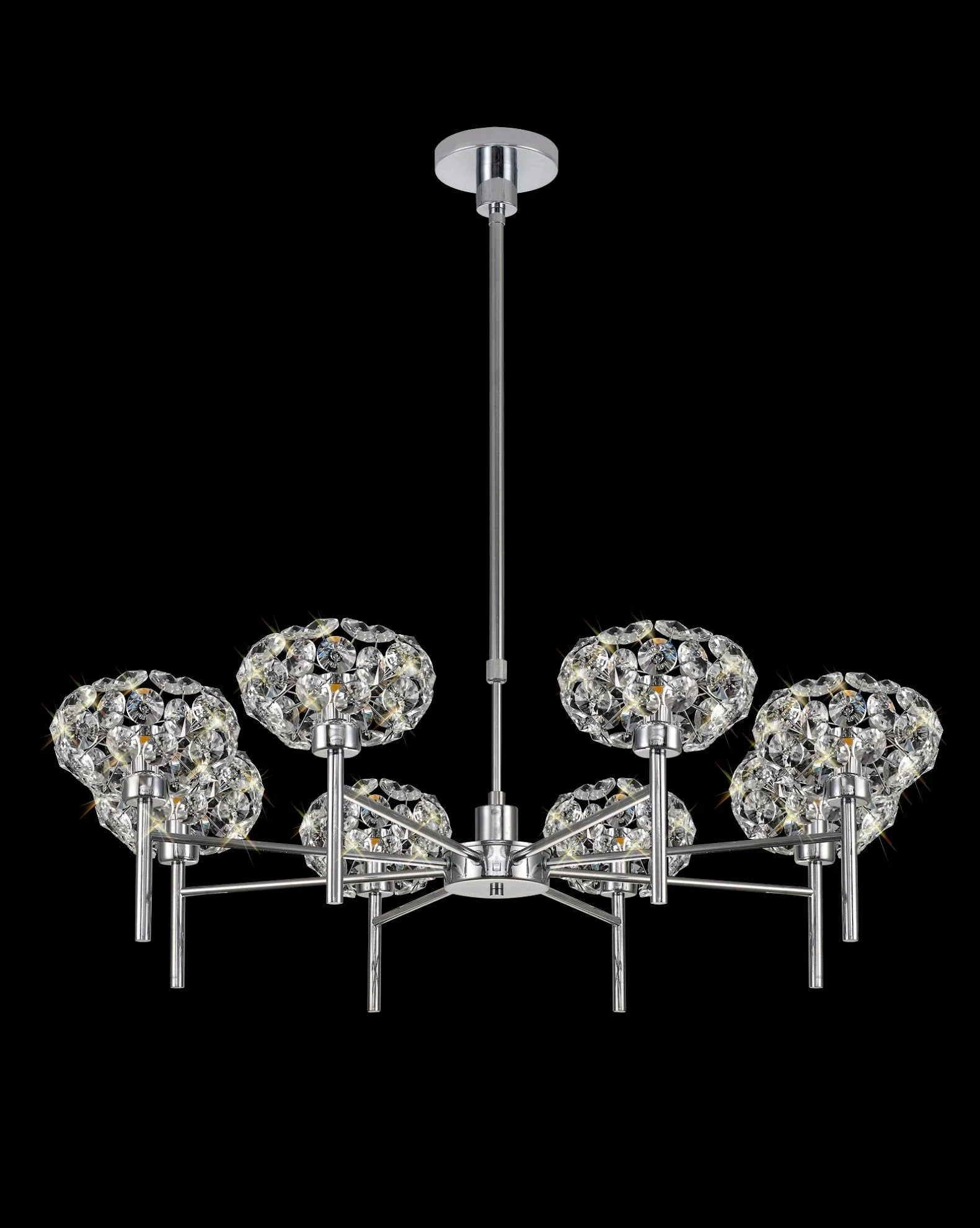 Bellagio 3/5/8Lt With Polished Chrome And Crystal Shade - Image 8