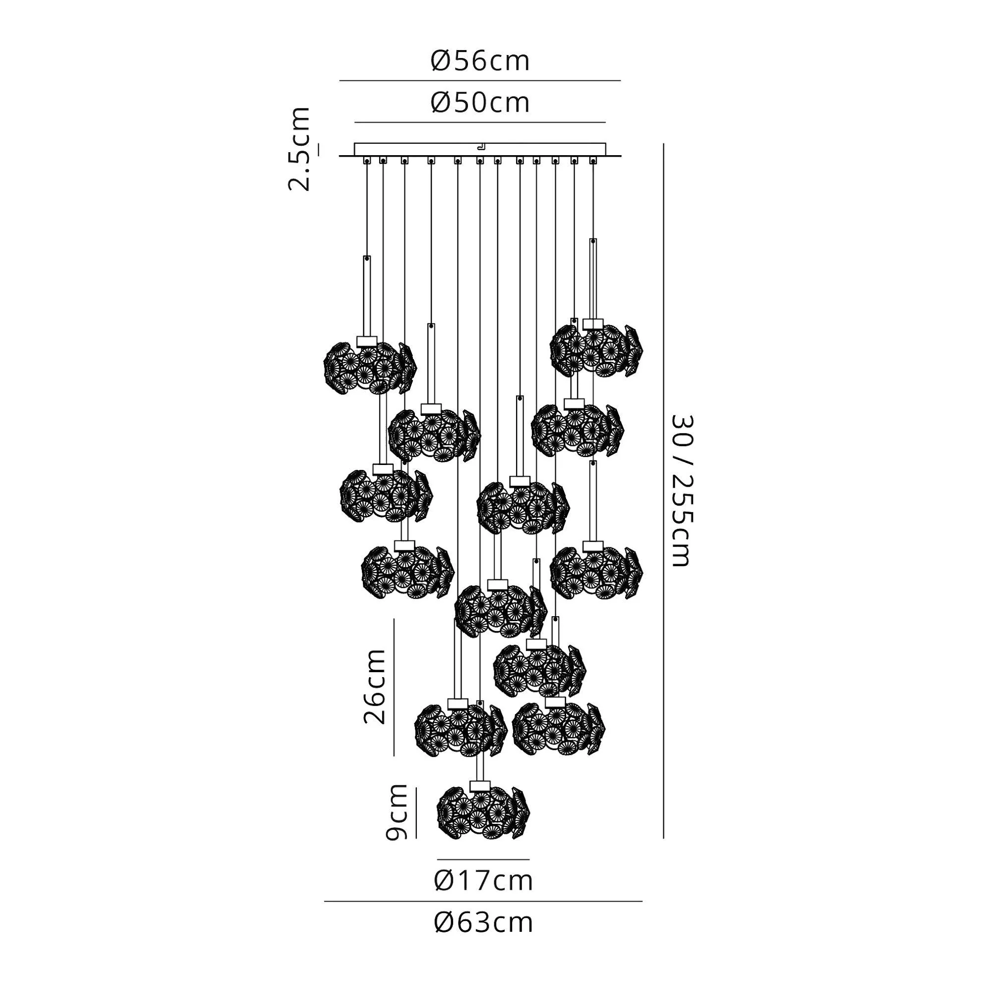 Bellagio 3/6/13Lt G9 Linear Pendant With Polished Chrome And Crystal Shade - Image 9