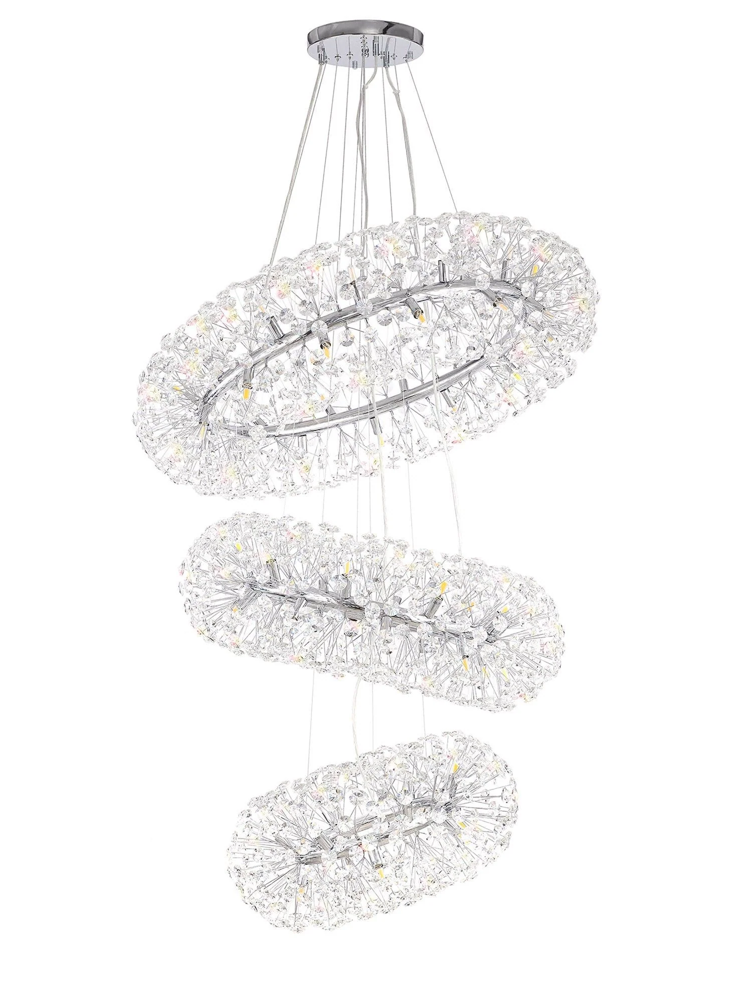 Bellagio 3 Tier Pendant 58 Light French Chrome/Gold/Crystal - Image 3