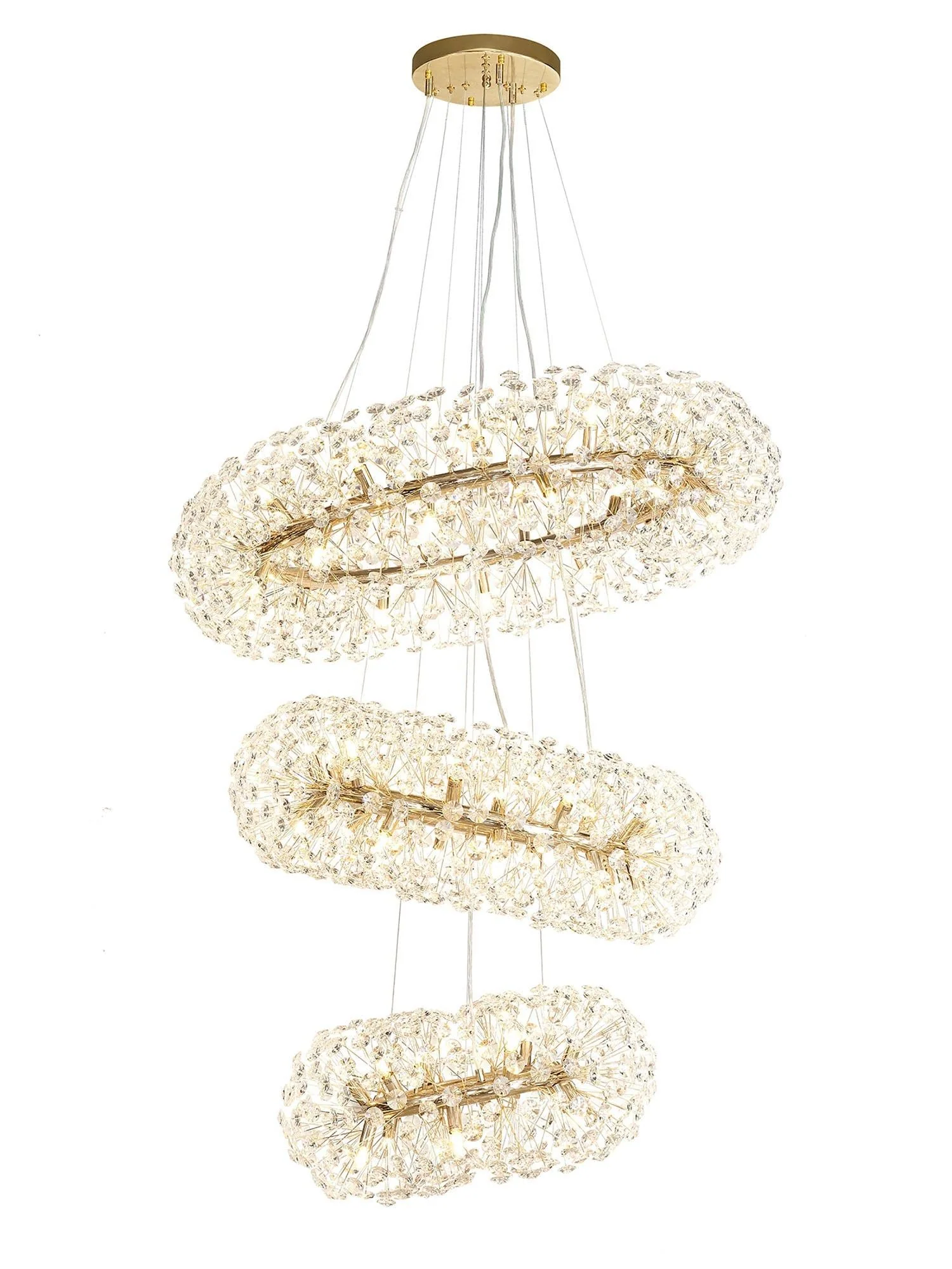 Bellagio 3 Tier Pendant 58 Light French Chrome/Gold/Crystal - Image 7