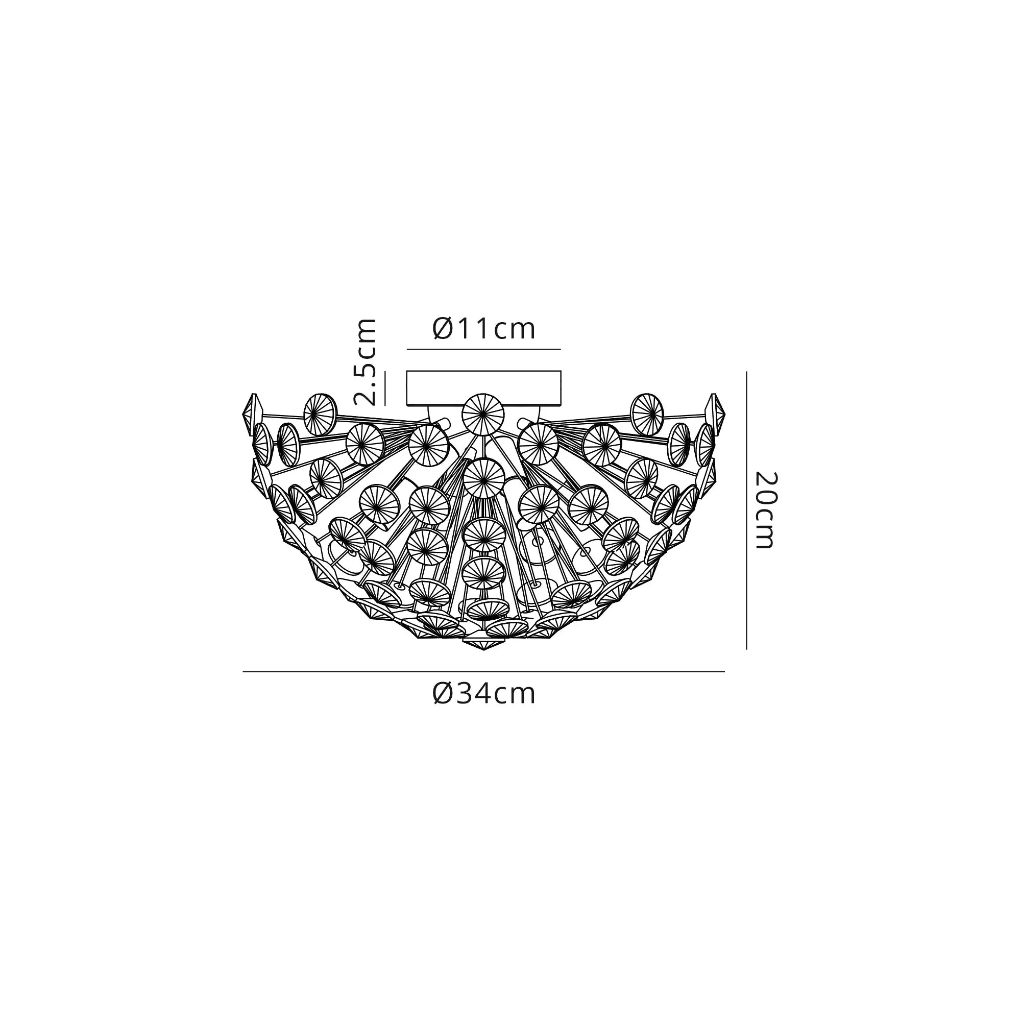 Bellagio 4Lt Wall/Ceiling Lamp - French Gold/Polished Chrome - Image 3