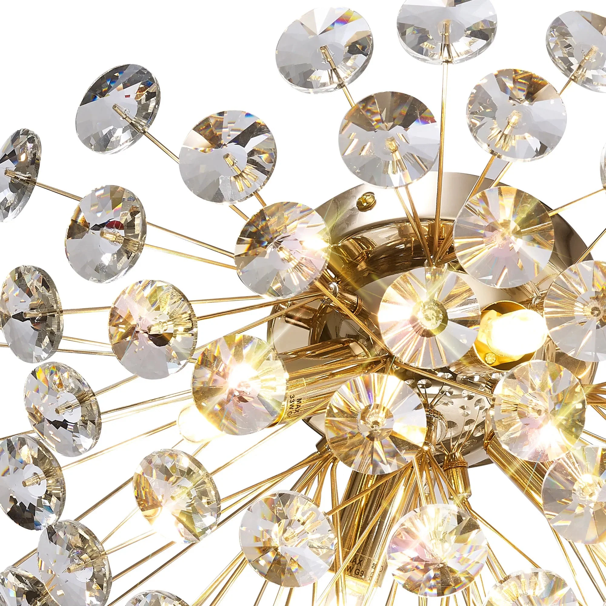 Bellagio 4Lt Wall/Ceiling Lamp - French Gold/Polished Chrome - Image 4