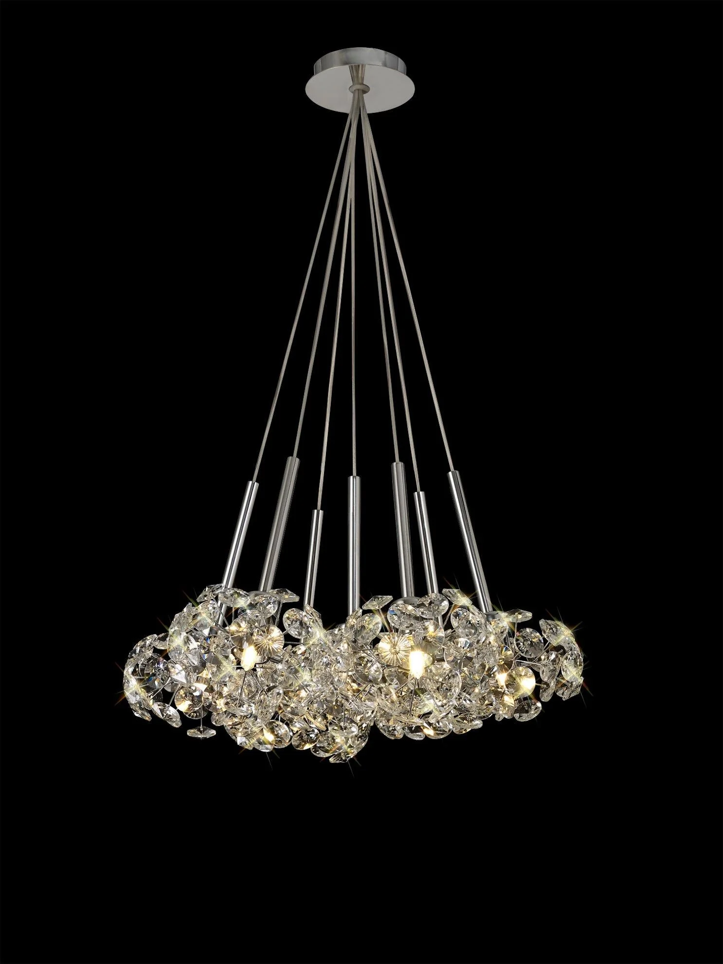 Bellagio 7 Light G9 1.5m Cluster Pendant With Polished Chrome And Crystal Shade - Image 3