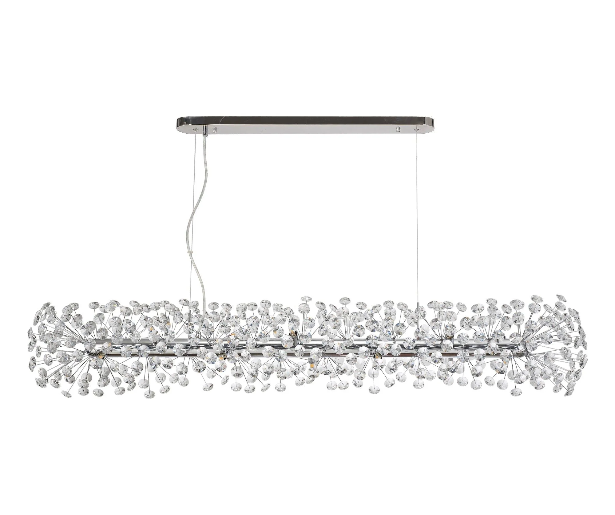 Bellagio Oblong Linear Pendant 10/14 Light G9 French Gold/Crystal, Chrome/Crystal - Image 3