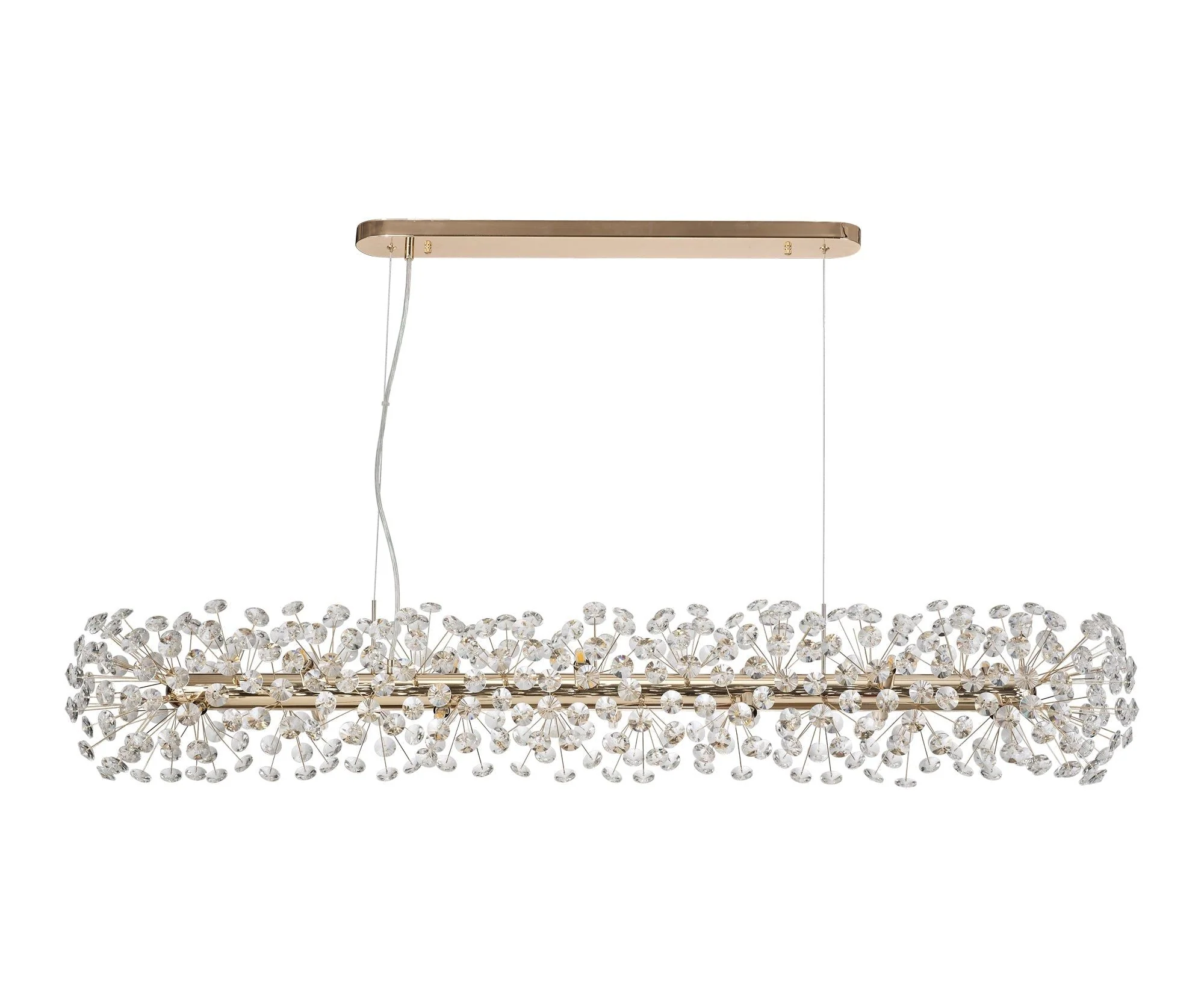 Bellagio Oblong Linear Pendant 10/14 Light G9 French Gold/Crystal, Chrome/Crystal - Image 4