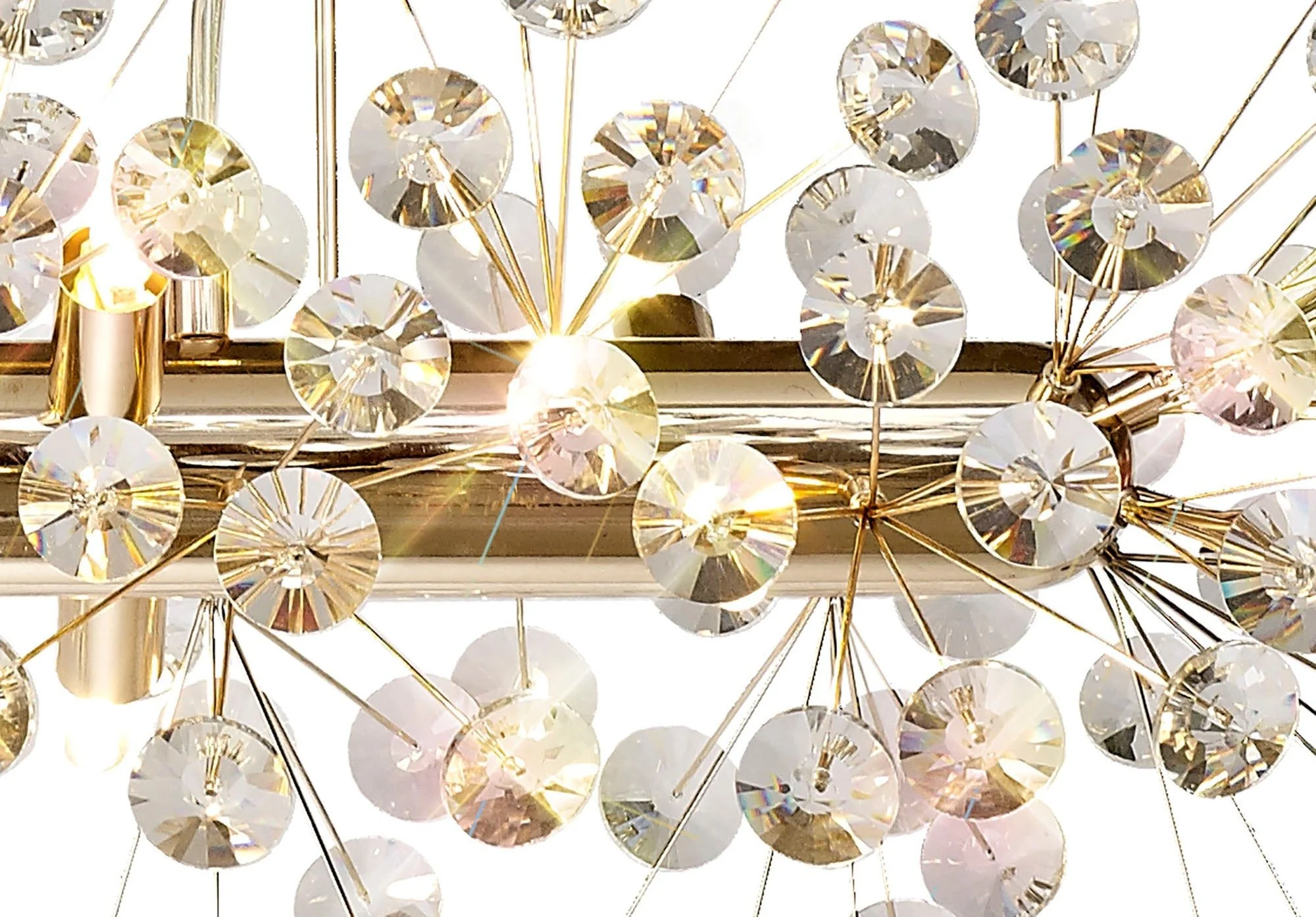 Bellagio Oblong Linear Pendant 10/14 Light G9 French Gold/Crystal, Chrome/Crystal - Image 5
