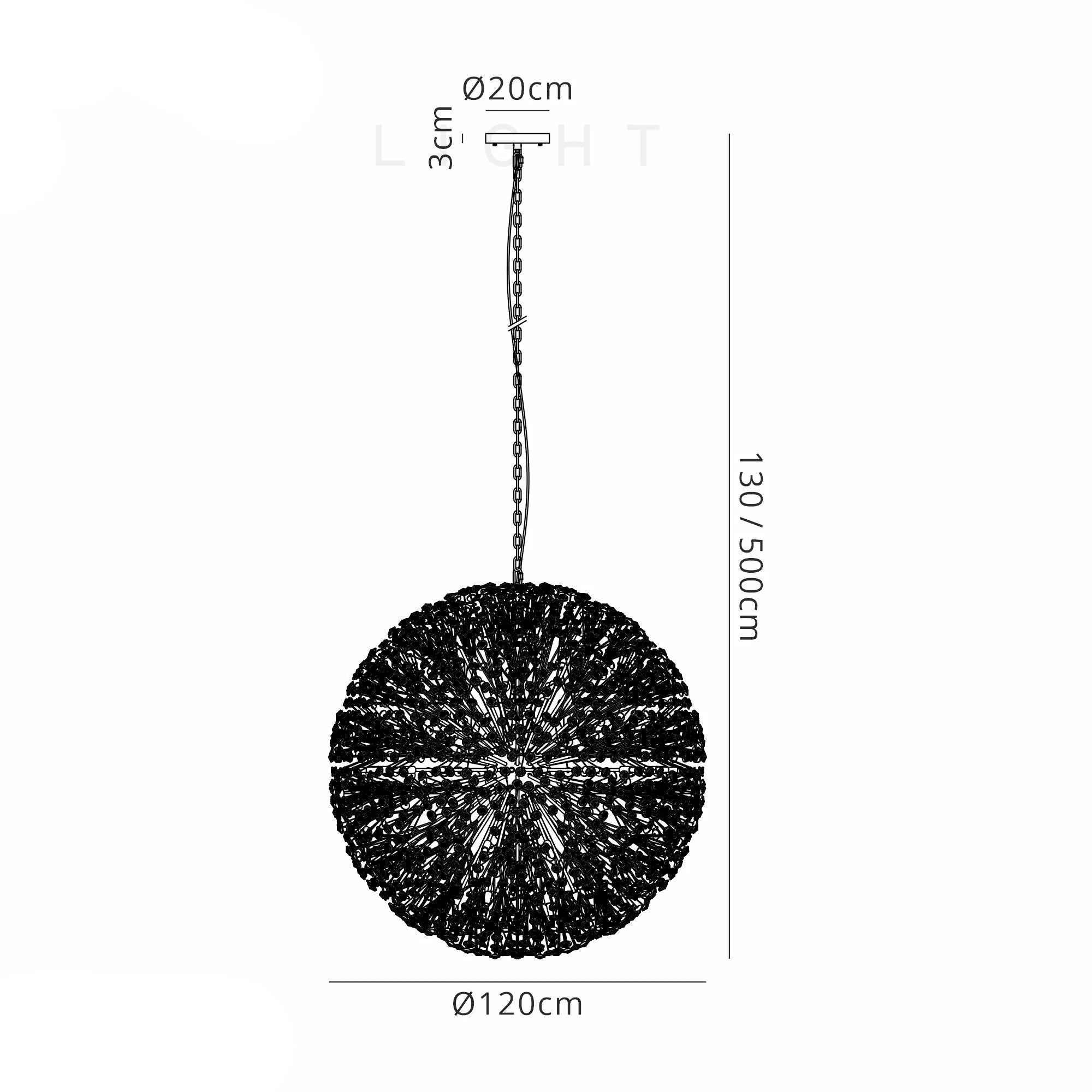 Bellagio Pendant Sphere Centre Ceiling Light - Image 8