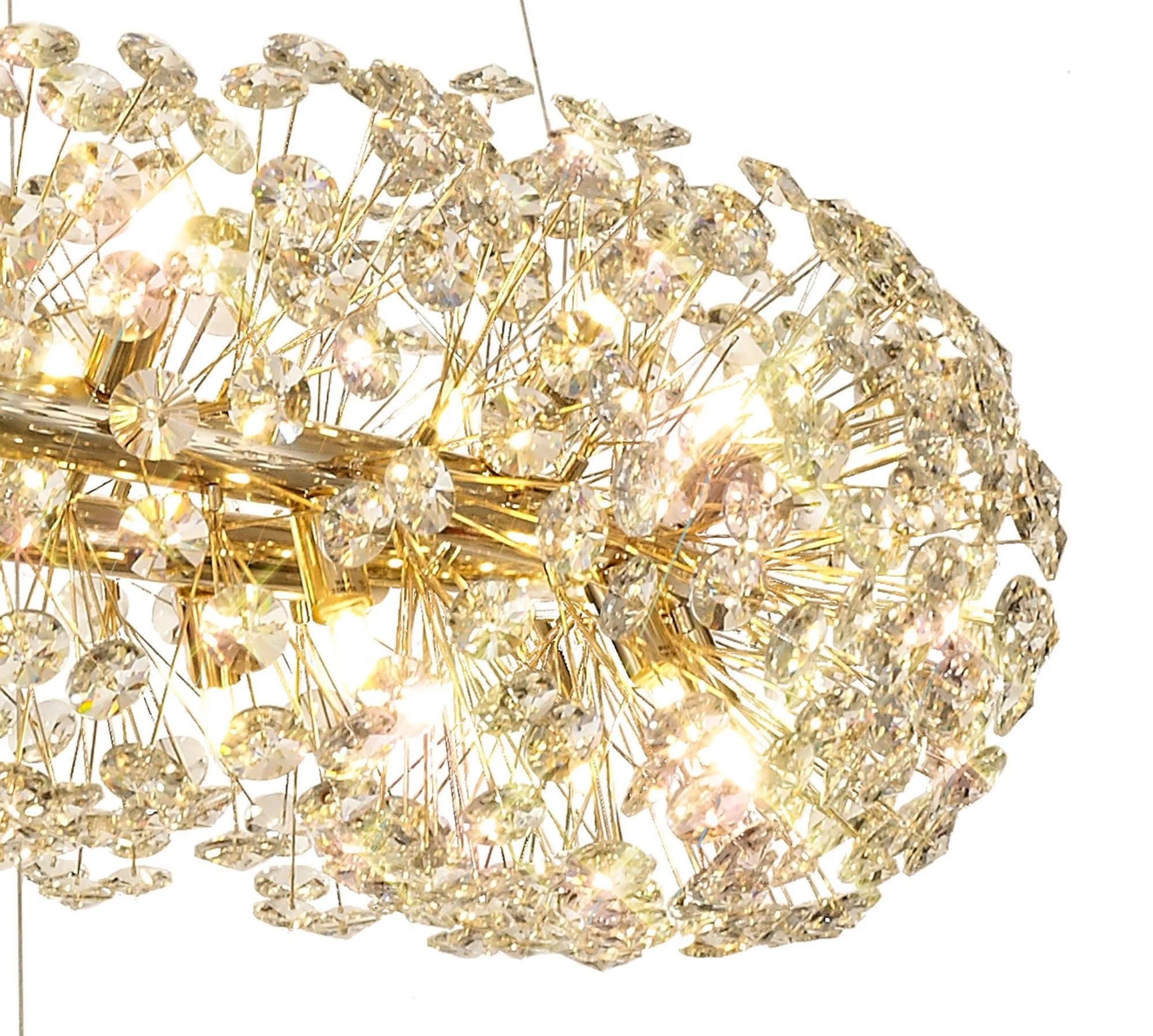 Bellagio Tier Pendant 74 Light French Gold/Crystal, Polished Chrome/Crystal - Image 3