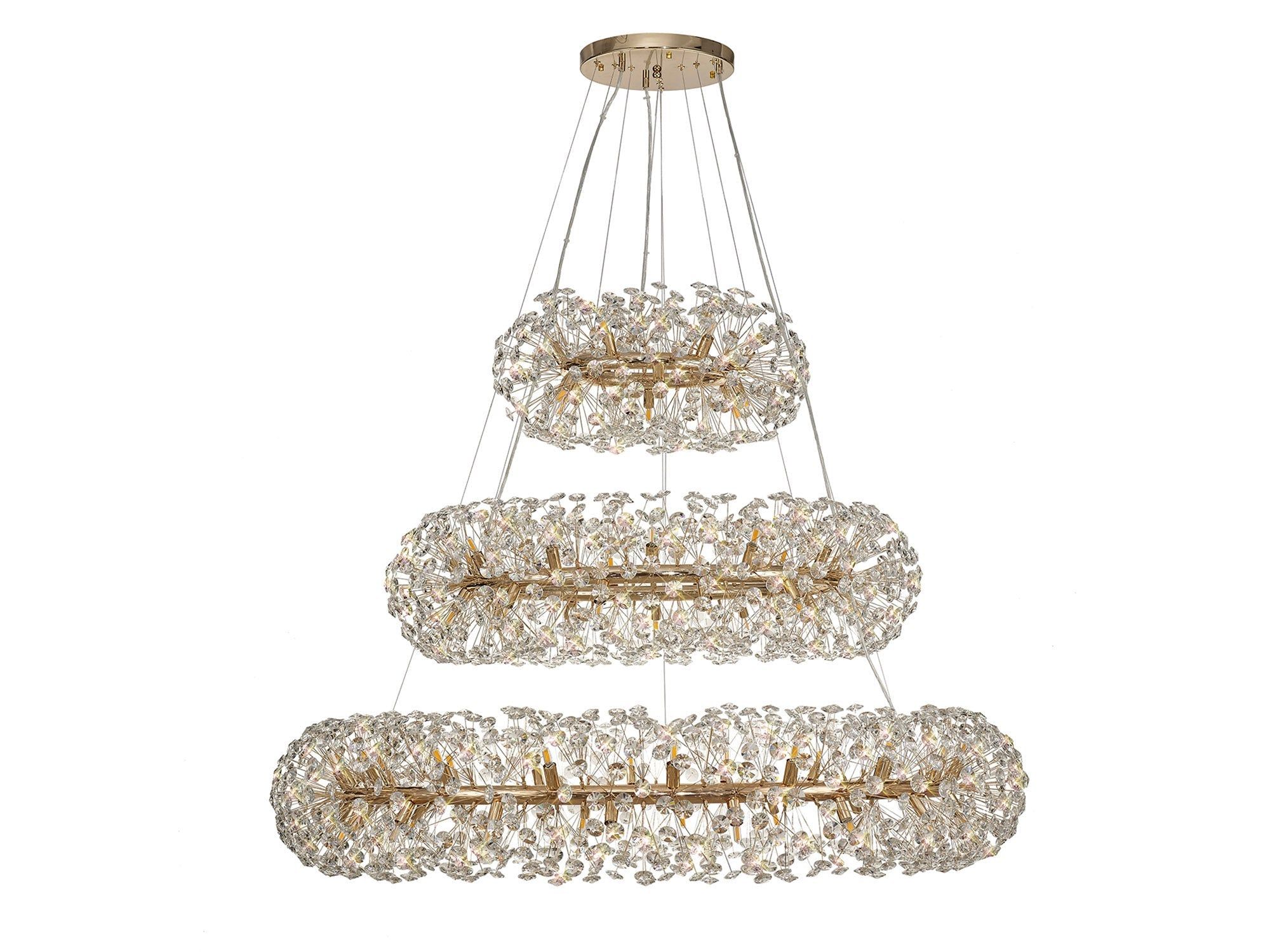 Bellagio Tier Pendant 74 Light French Gold/Crystal, Polished Chrome/Crystal - Image 4