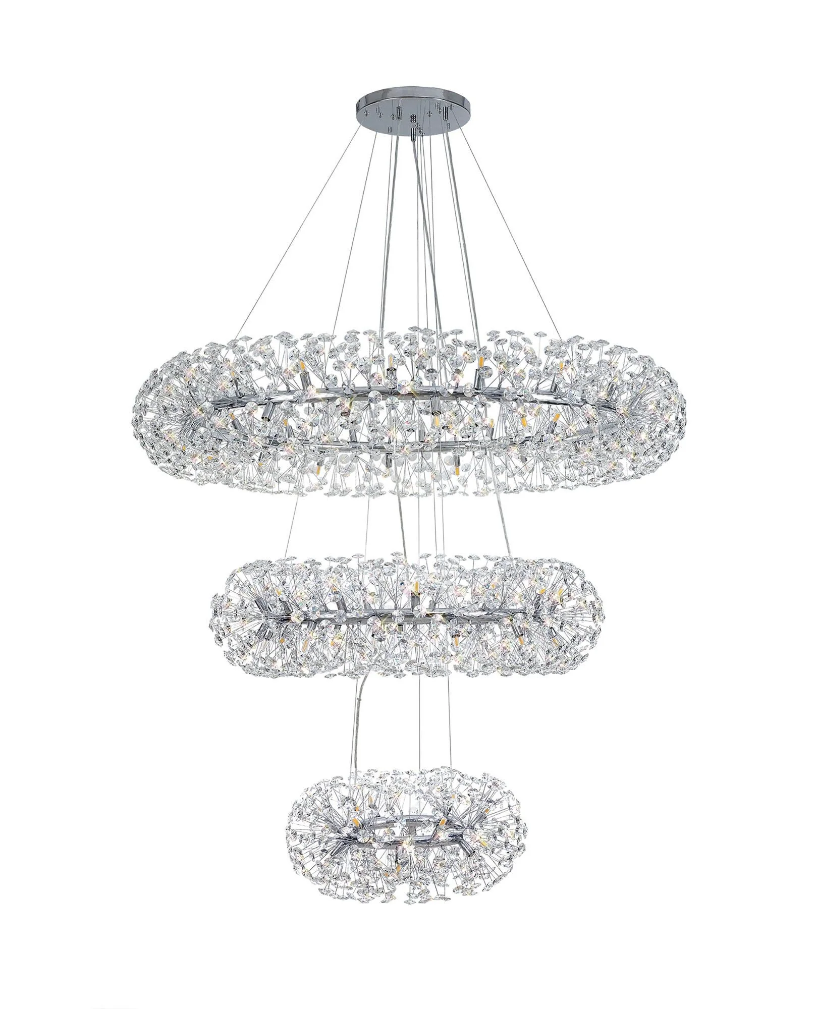 Bellagio Tier Pendant 74 Light French Gold/Crystal, Polished Chrome/Crystal - Image 6