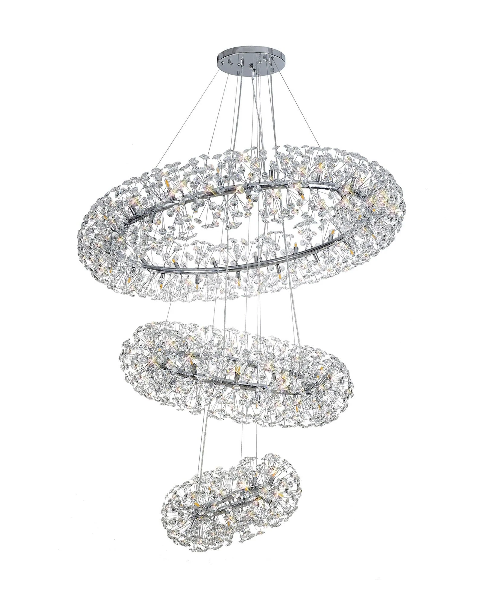 Bellagio Tier Pendant 74 Light French Gold/Crystal, Polished Chrome/Crystal - Image 8