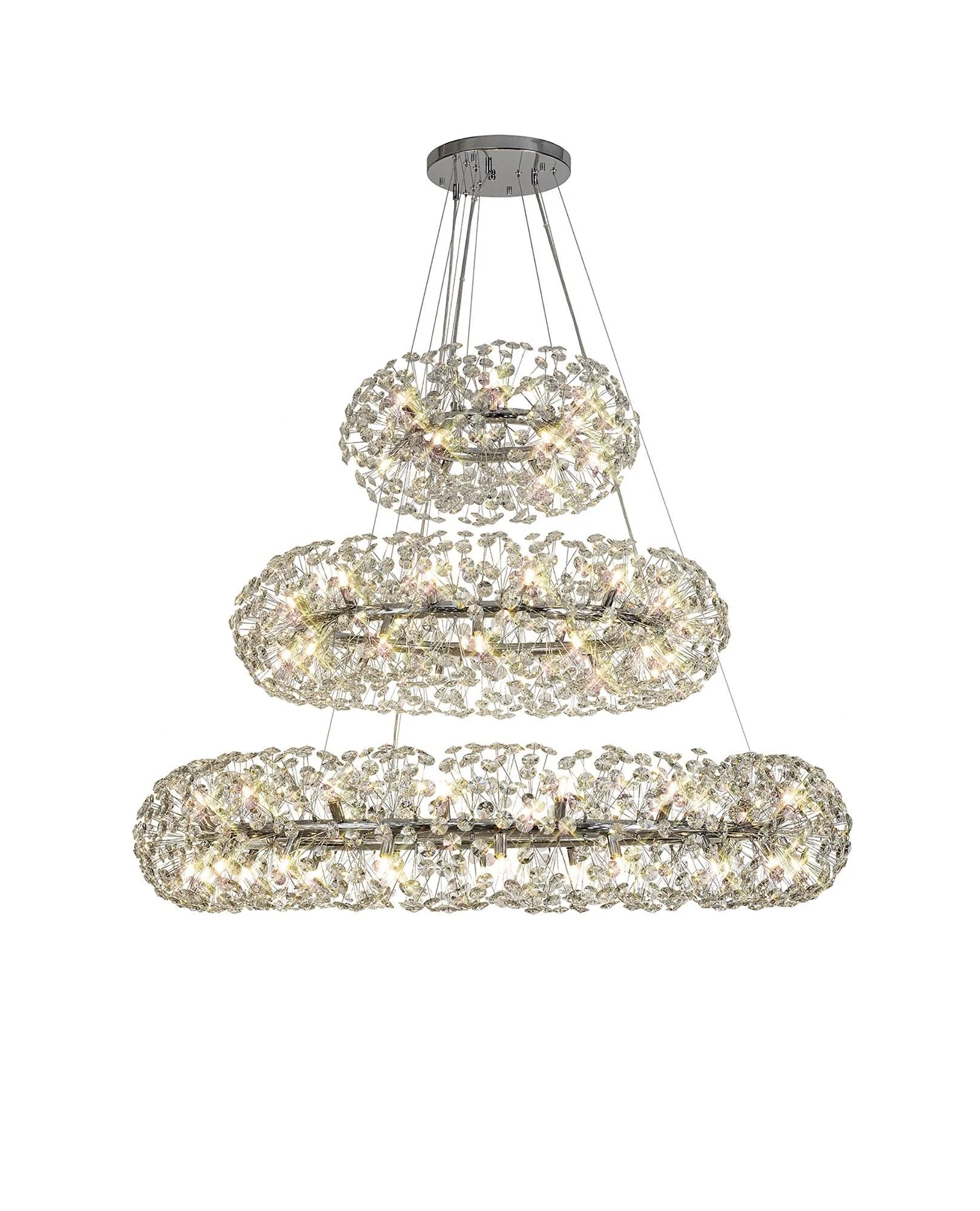 Bellagio Tier Pendant 74 Light French Gold/Crystal, Polished Chrome/Crystal - Image 9