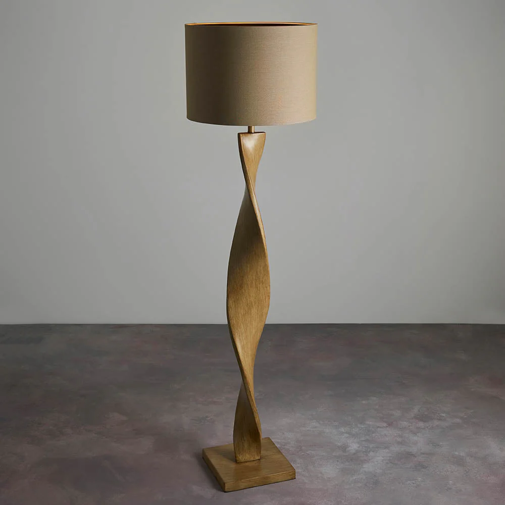 Bellatrix Floor Lamp -Wood Finish E27 - Image 2