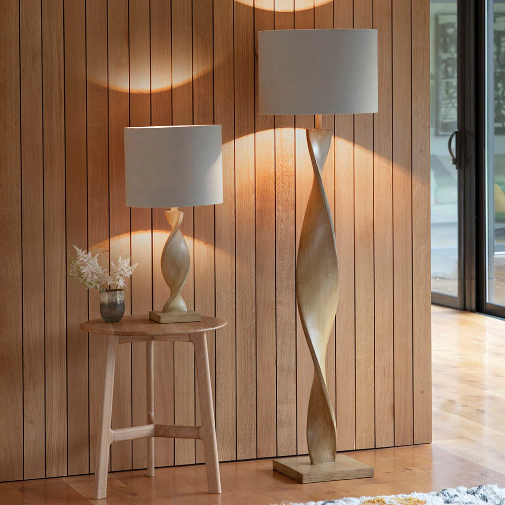 Bellatrix Floor Lamp -Wood Finish E27 - Image 3