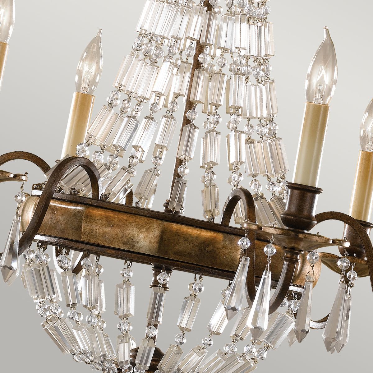 Bellini 4/6Lt Chandelier Light - British Bronze Finish - Image 4