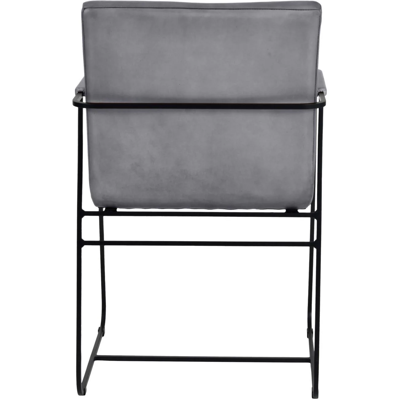Belton Metal Framed Dining Chair With Arms Fumee/Concrete Leather - Image 3