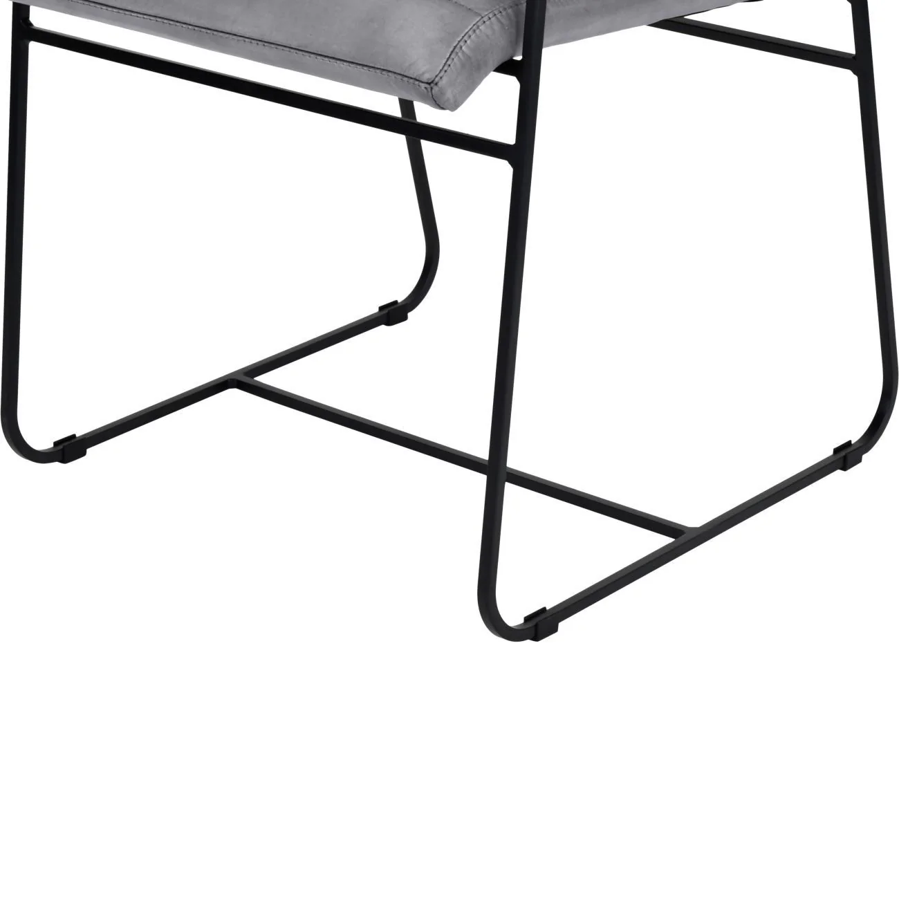 Belton Metal Framed Dining Chair With Arms Fumee/Concrete Leather - Image 5
