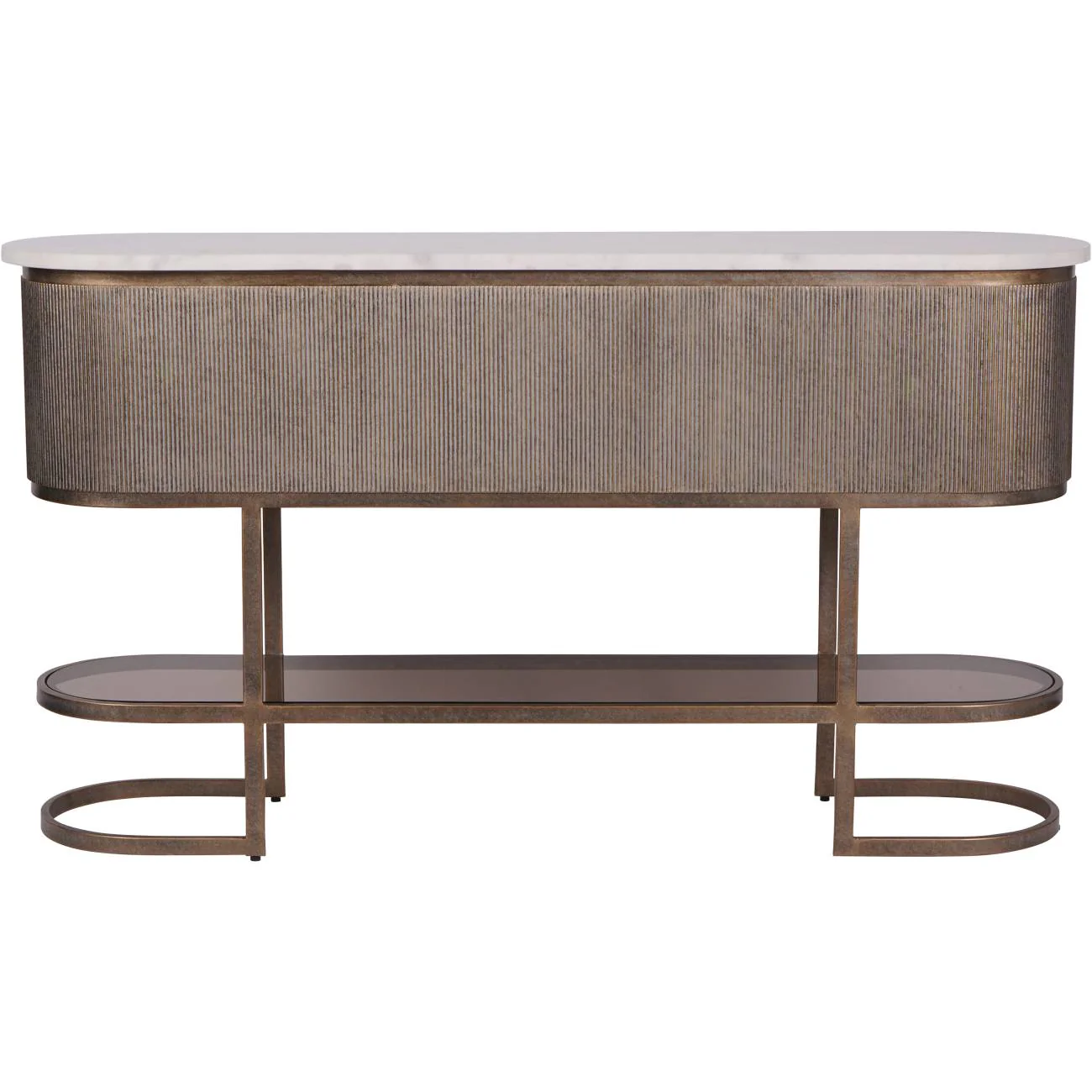 Belvedere Aged Gold Console With Shelf - Image 2