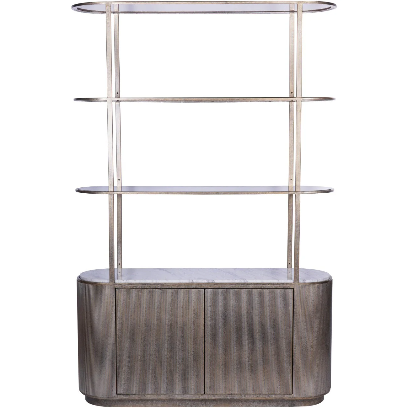 Belvedere Aged Gold Shelving Unit With Storage - Image 4