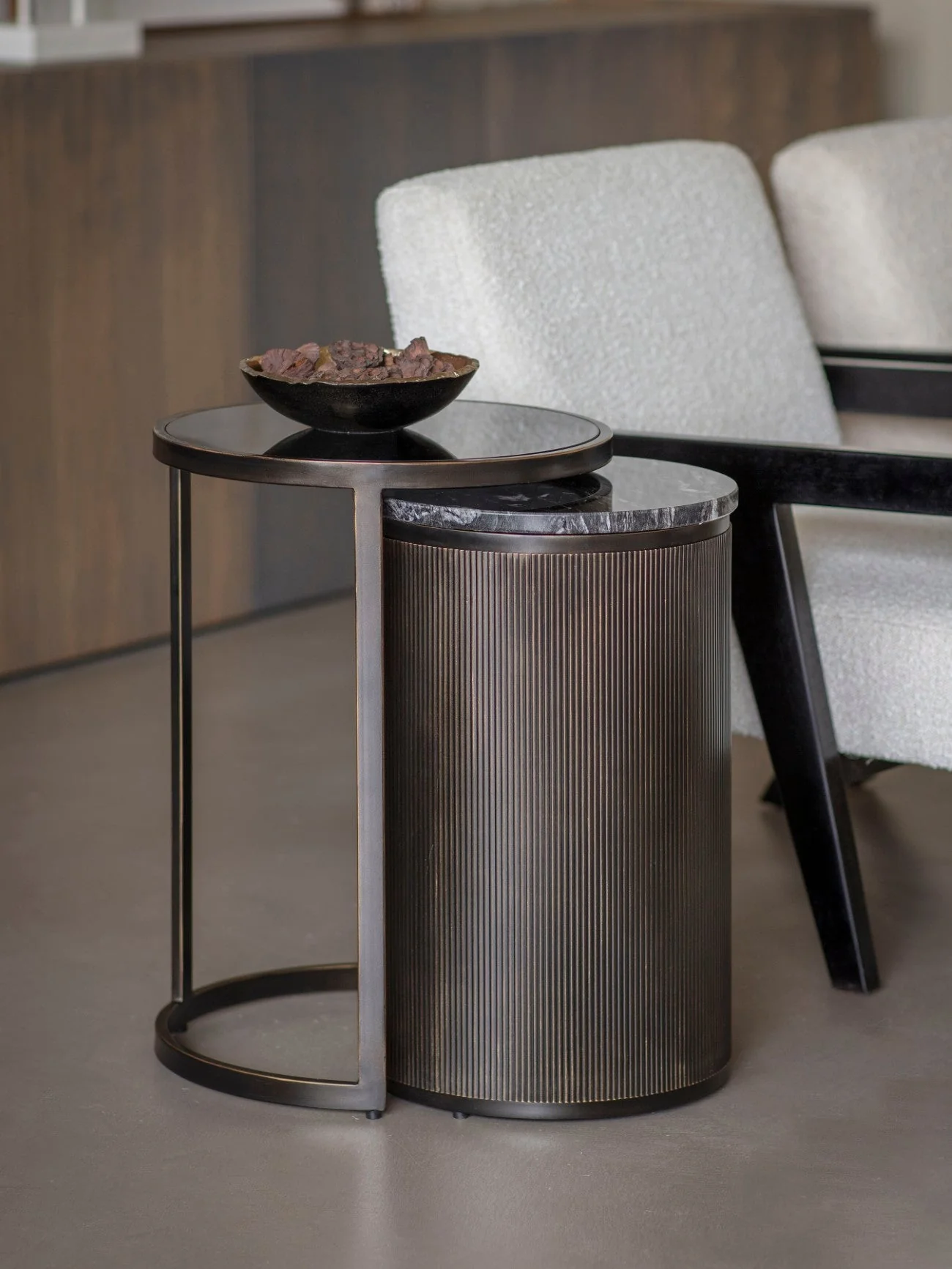 Belvedere Black Set of 2 Nesting Side Tables - Image 2