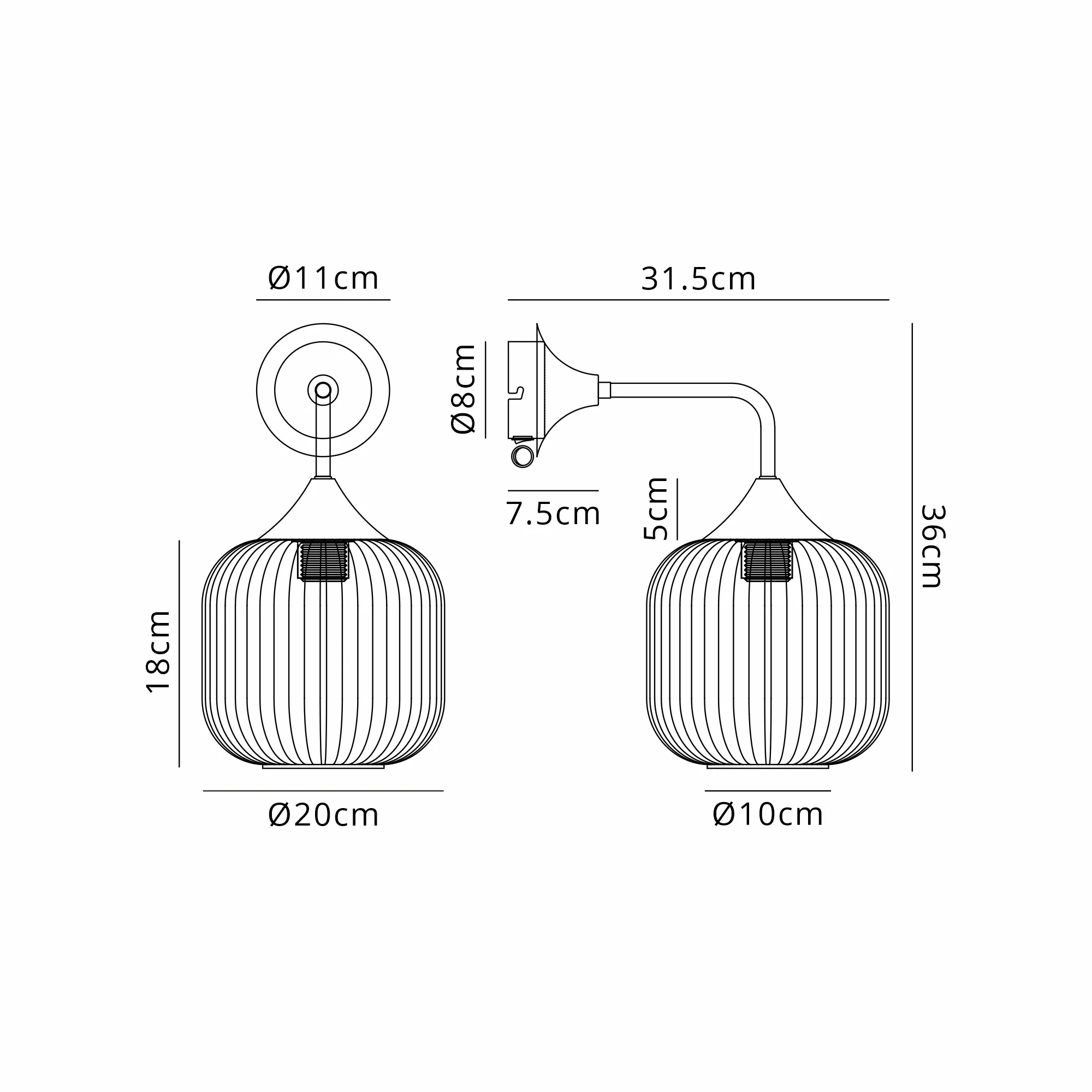 Benalla Wall Light Switched, 1 x E27 - Image 9