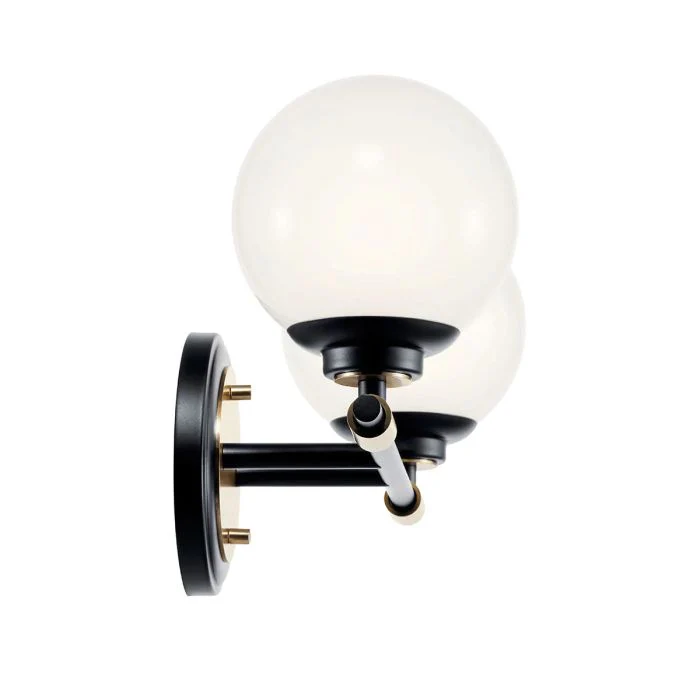 Benno 2 Lt Wall Light - Black & Champagne Bronze - Image 4
