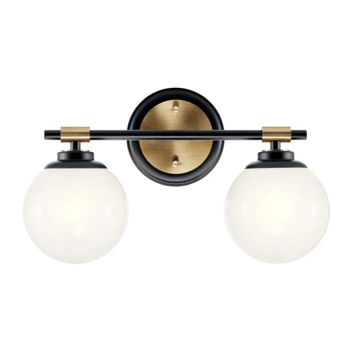 Benno 2 Lt Wall Light - Black & Champagne Bronze - Image 5