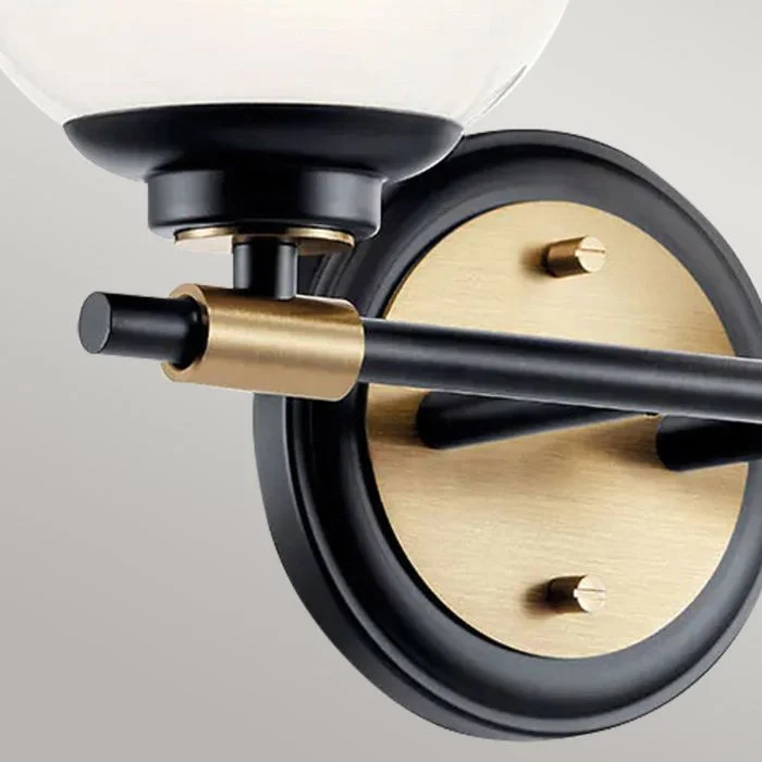Benno 2 Lt Wall Light - Black & Champagne Bronze - Image 7