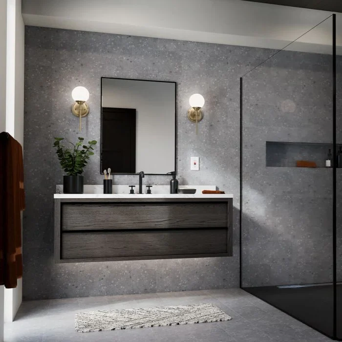 Benno 2 Lt Wall Light - Black & Champagne Bronze - Image 15