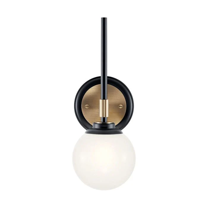 Benno 2 Lt Wall Light - Black & Champagne Bronze - Image 2