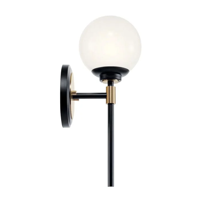 Benno 2 Lt Wall Light - Black & Champagne Bronze - Image 3