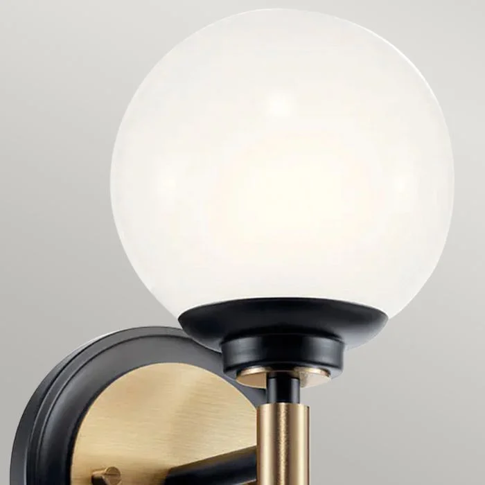 Benno 2 Lt Wall Light - Black & Champagne Bronze - Image 7